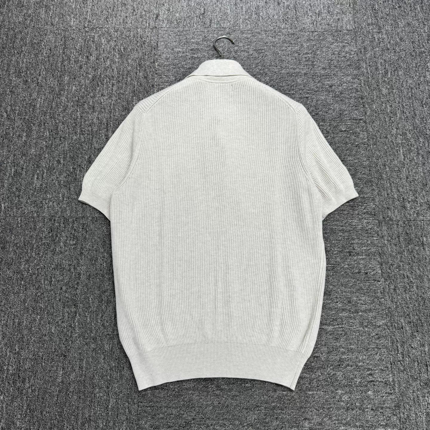 Brunello Cucinelli Brunello Cucinelli Ribbed Cotton Knit Polo Shirt Size S Size US S / EU 44-46 / 1 - 6 Thumbnail