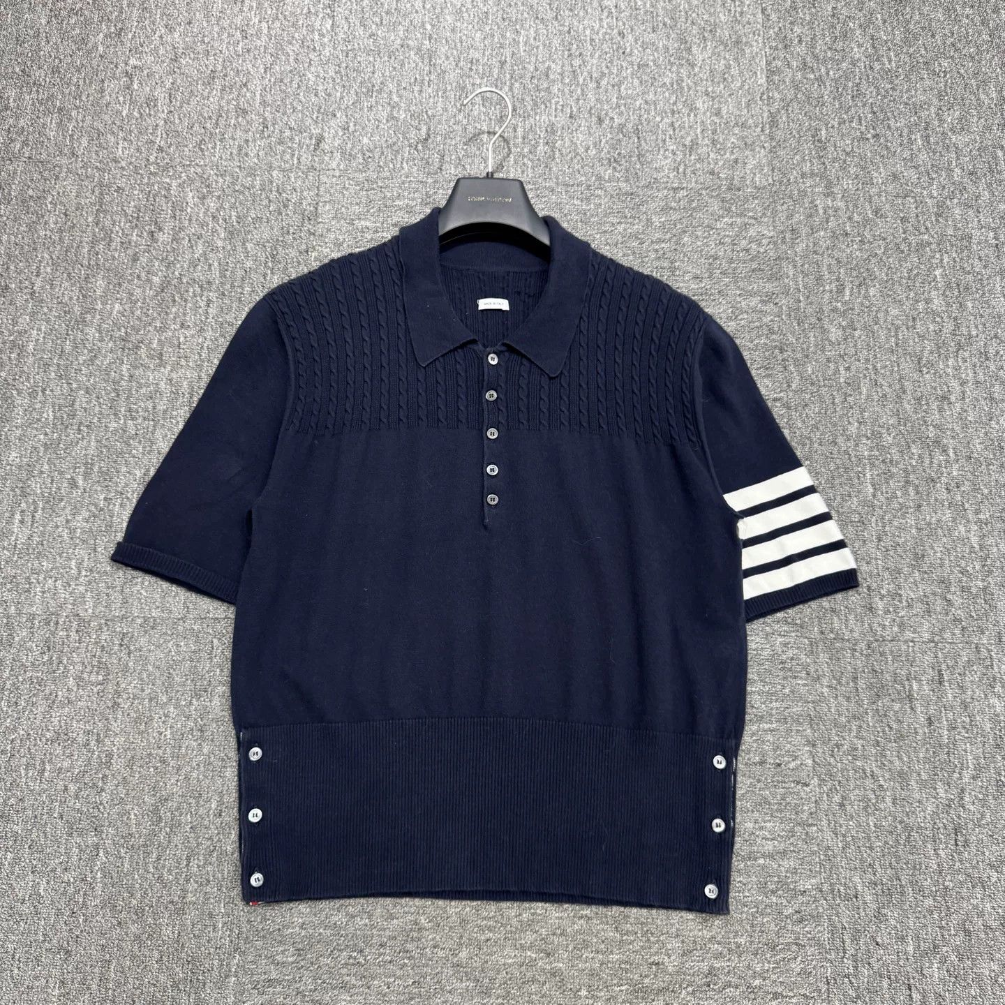 Thom Browne Thom Browne 4-Bar Cable Knit Polo Size 4 Size US XL / EU 56 / 4 - 2 Thumbnail