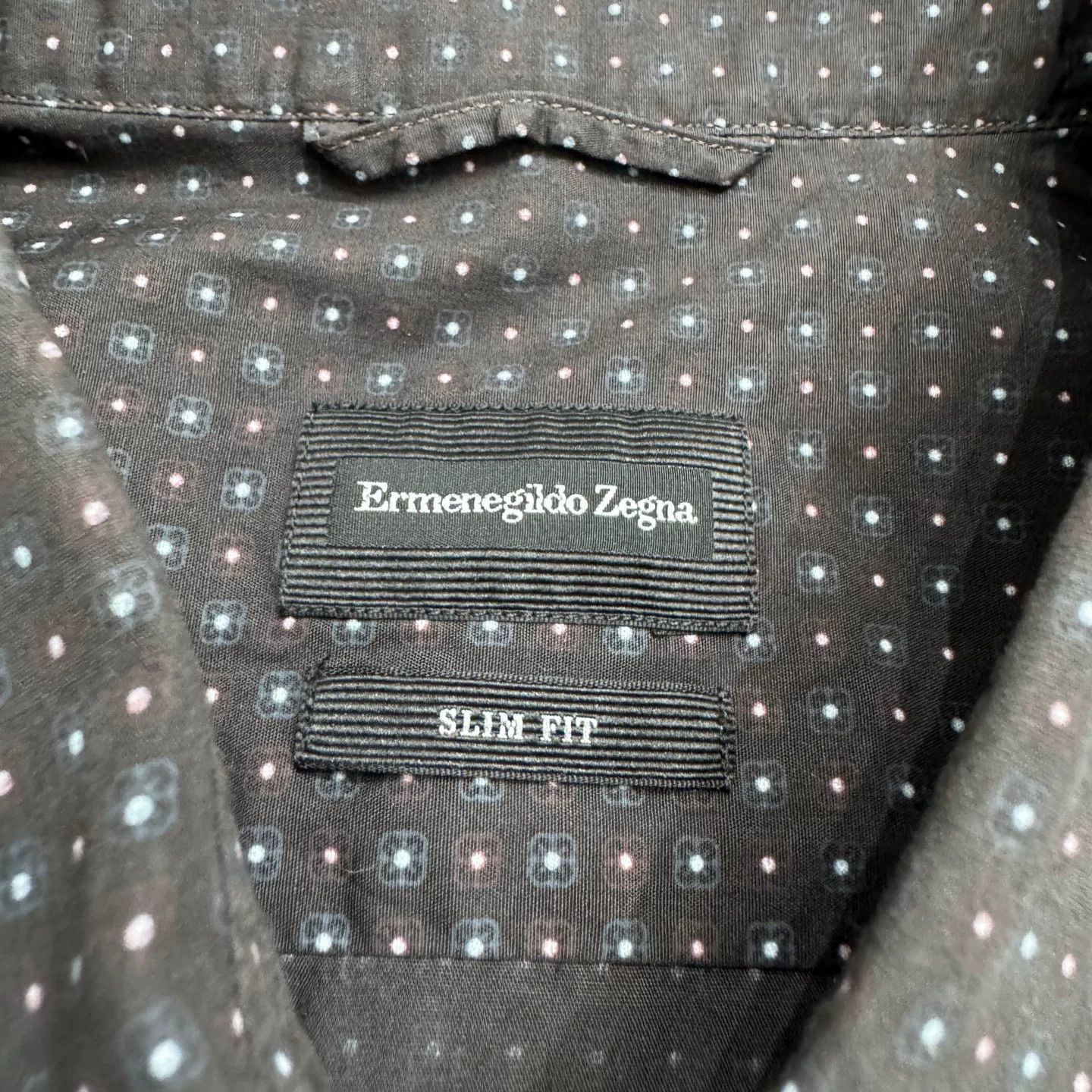 Ermenegildo Zegna Ermenegildo Zegna Dot Print Button Up Shirt Size M Size US M / EU 48-50 / 2 - 3 Thumbnail