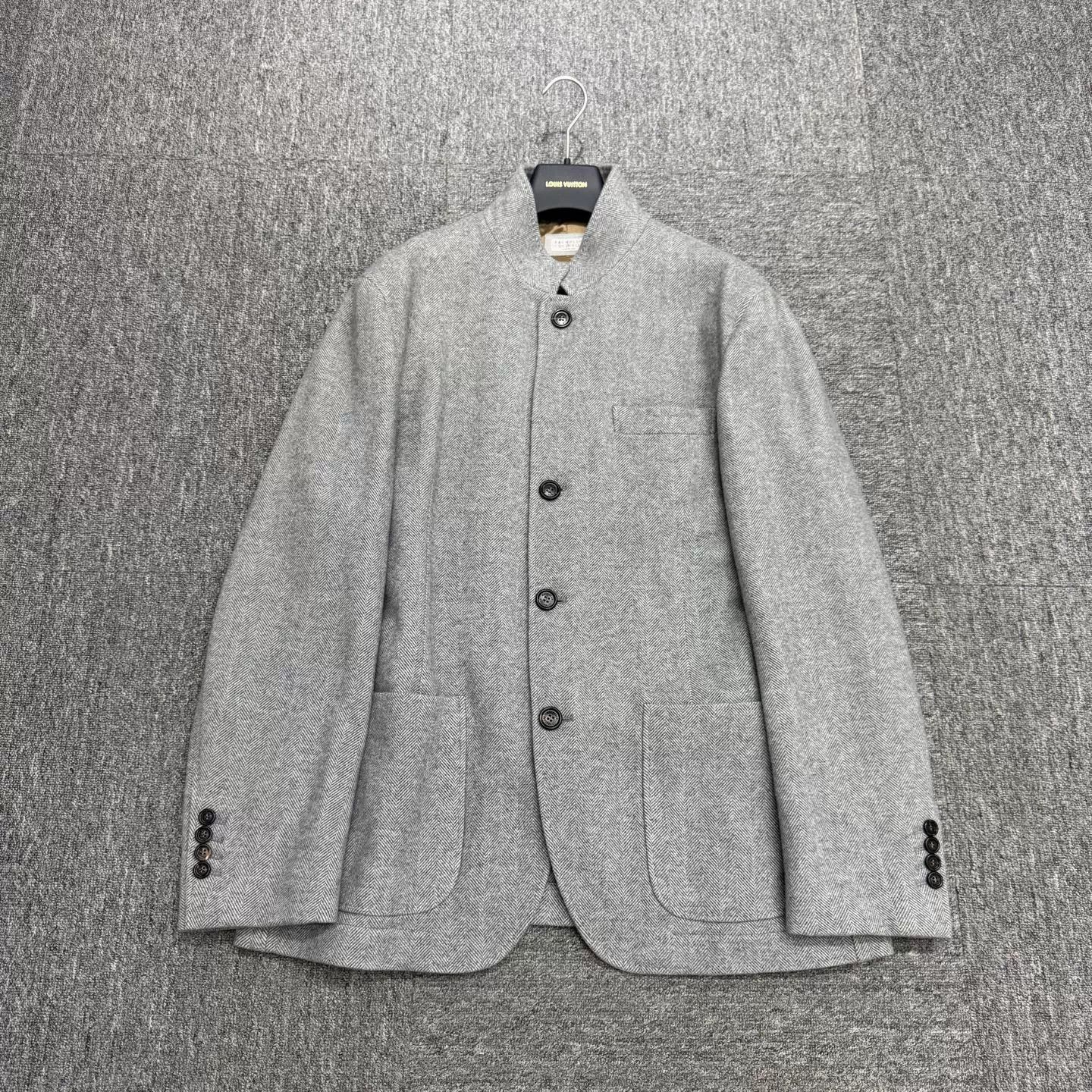 Brunello Cucinelli Brunello Cucinelli Herringbone Wool Jacket Size L Size US L / EU 52-54 / 3 - 2 Thumbnail