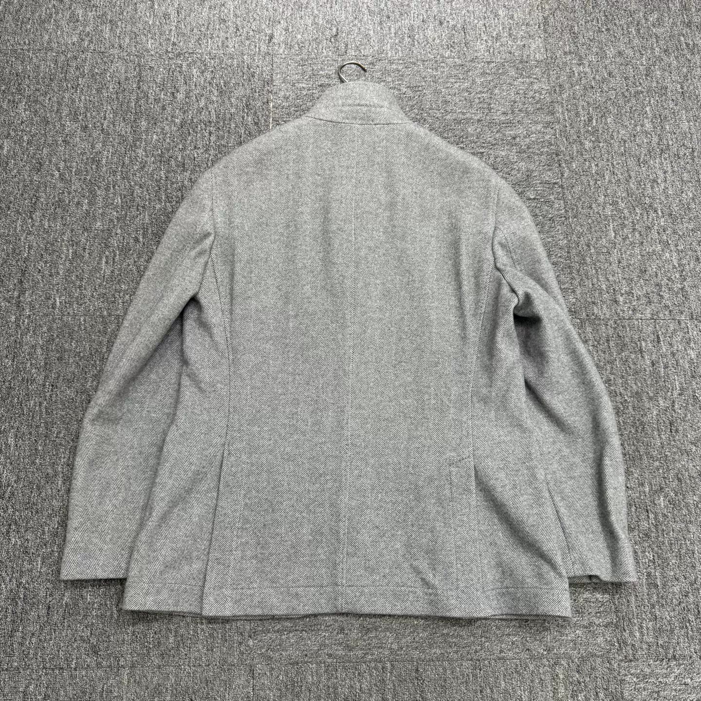 Brunello Cucinelli Brunello Cucinelli Herringbone Wool Jacket Size L Size US L / EU 52-54 / 3 - 6 Thumbnail