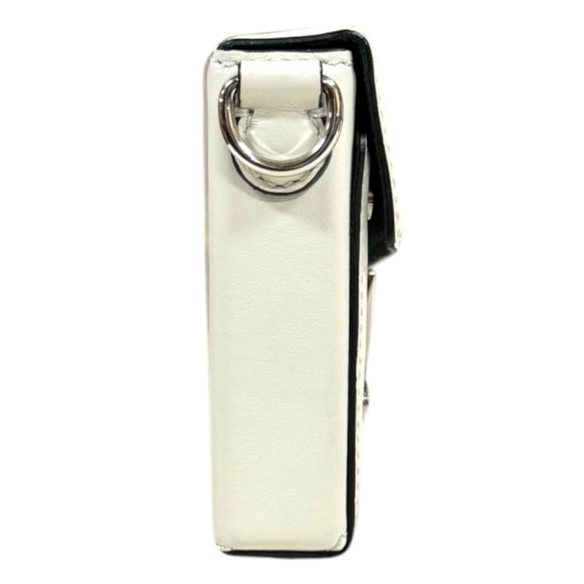 Fendi Fendi x Marc Jacobs Collaboration Baguette Phone Pouch Shoulder Bag, Leather 7AS139, White, Men's/Women's, Used, 2-way Size ONE SIZE - 4 Thumbnail