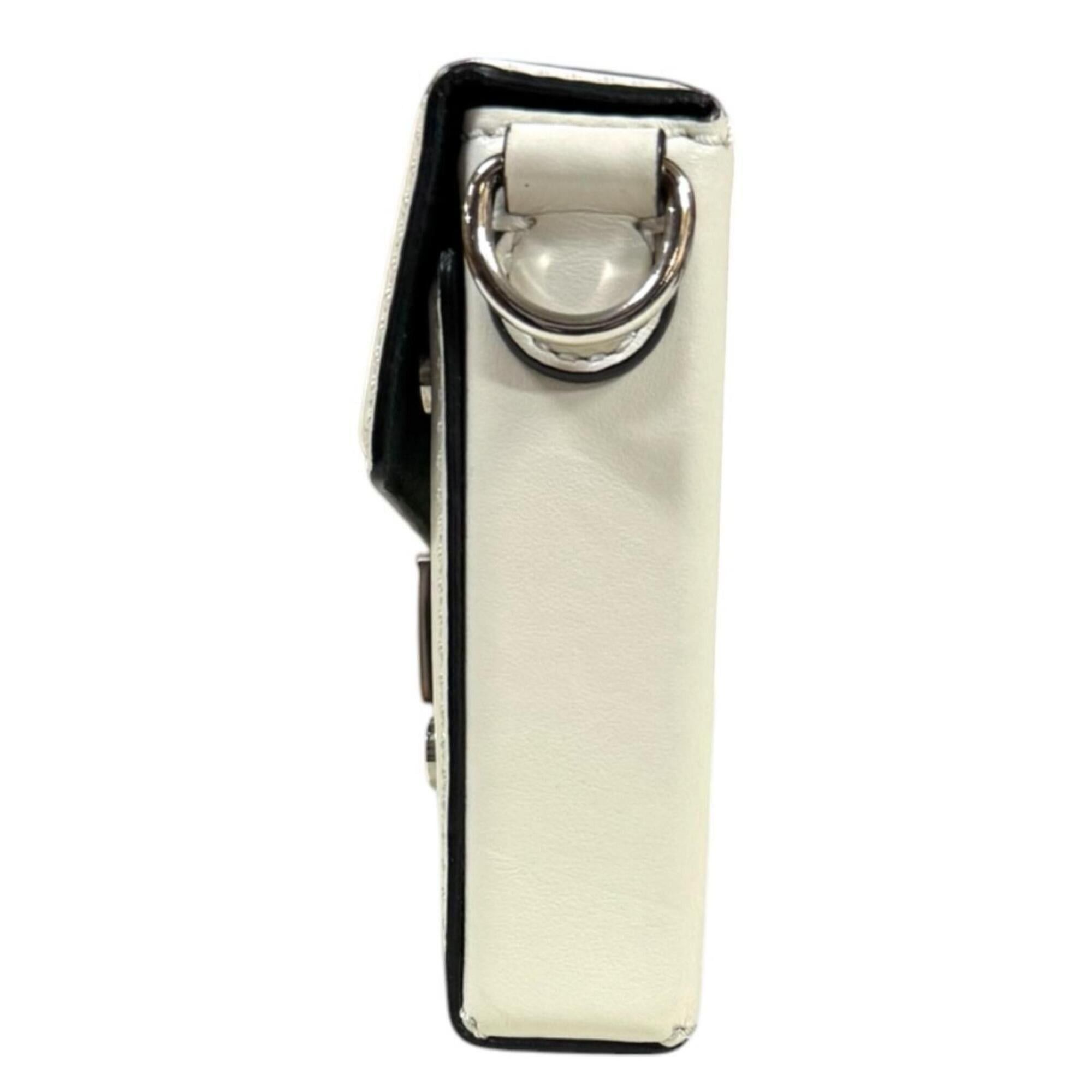 Fendi Fendi x Marc Jacobs Collaboration Baguette Phone Pouch Shoulder Bag, Leather 7AS139, White, Men's/Women's, Used, 2-way Size ONE SIZE - 5 Thumbnail