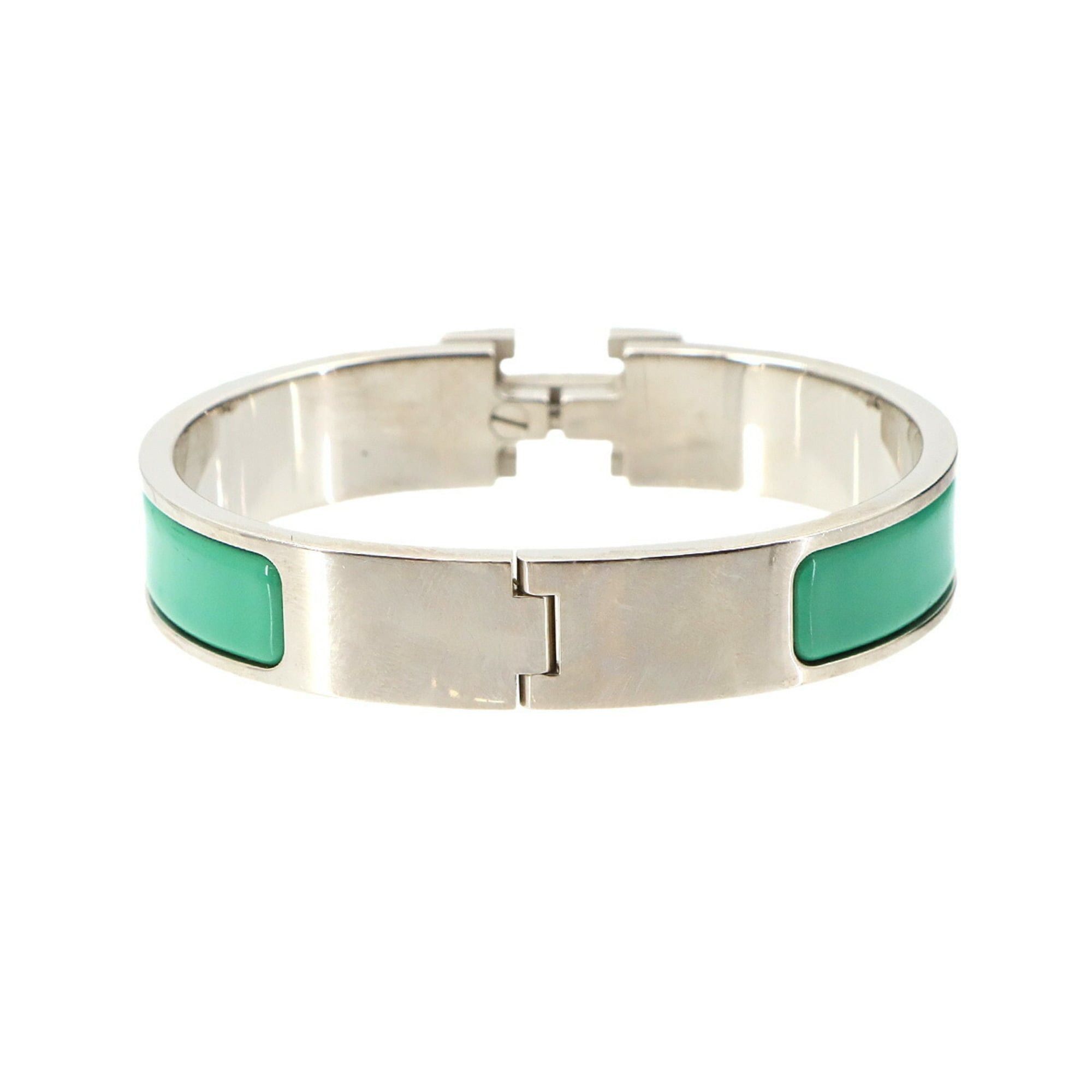 Hermes Hermes Clic H PM Bangle, Green, Silver Size ONE SIZE - 2 Thumbnail