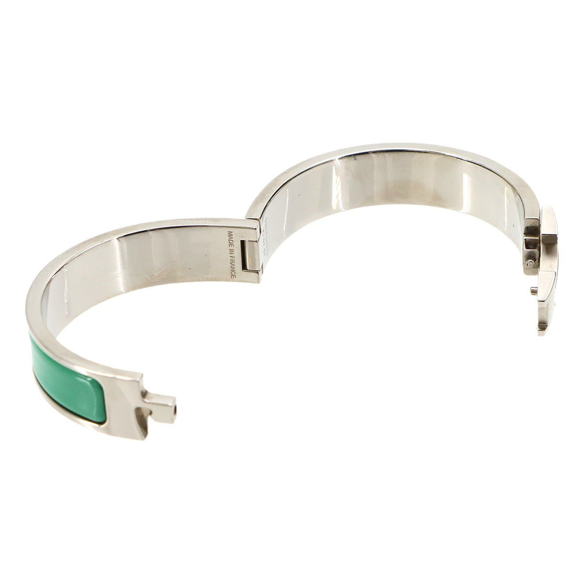 Hermes Hermes Clic H PM Bangle, Green, Silver Size ONE SIZE - 4 Thumbnail