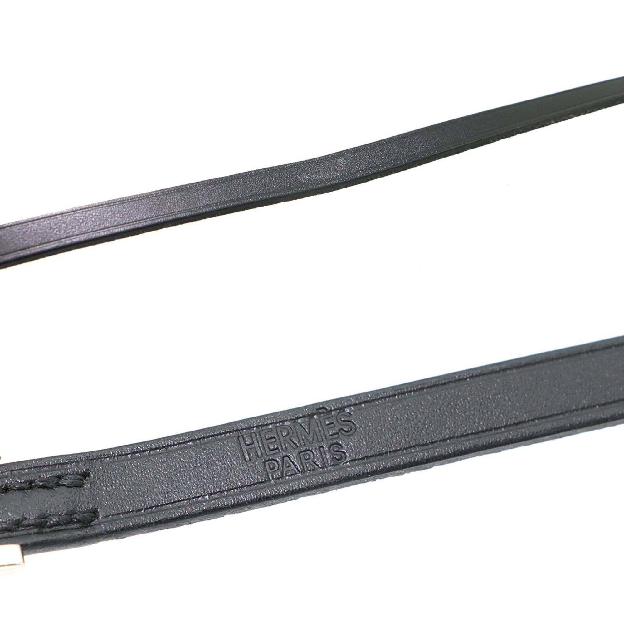 Hermes Hermes Hapi3 Bracelet, Swift Leather, Black, □I Stamp, Silver Hardware Size ONE SIZE - 7 Thumbnail