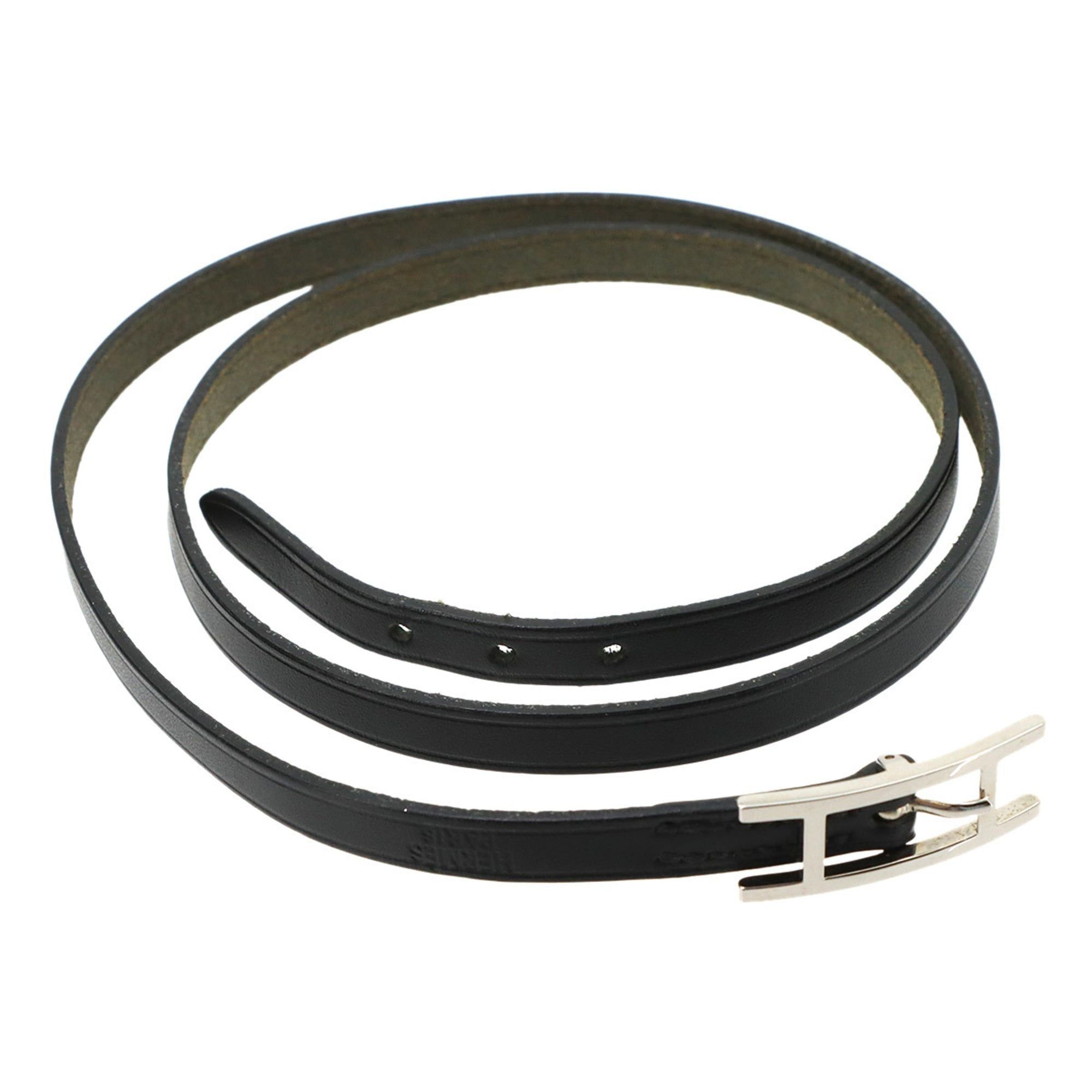 Hermes Hermes Hapi3 Bracelet, Swift Leather, Black, □I Stamp, Silver Hardware Size ONE SIZE - 4 Thumbnail