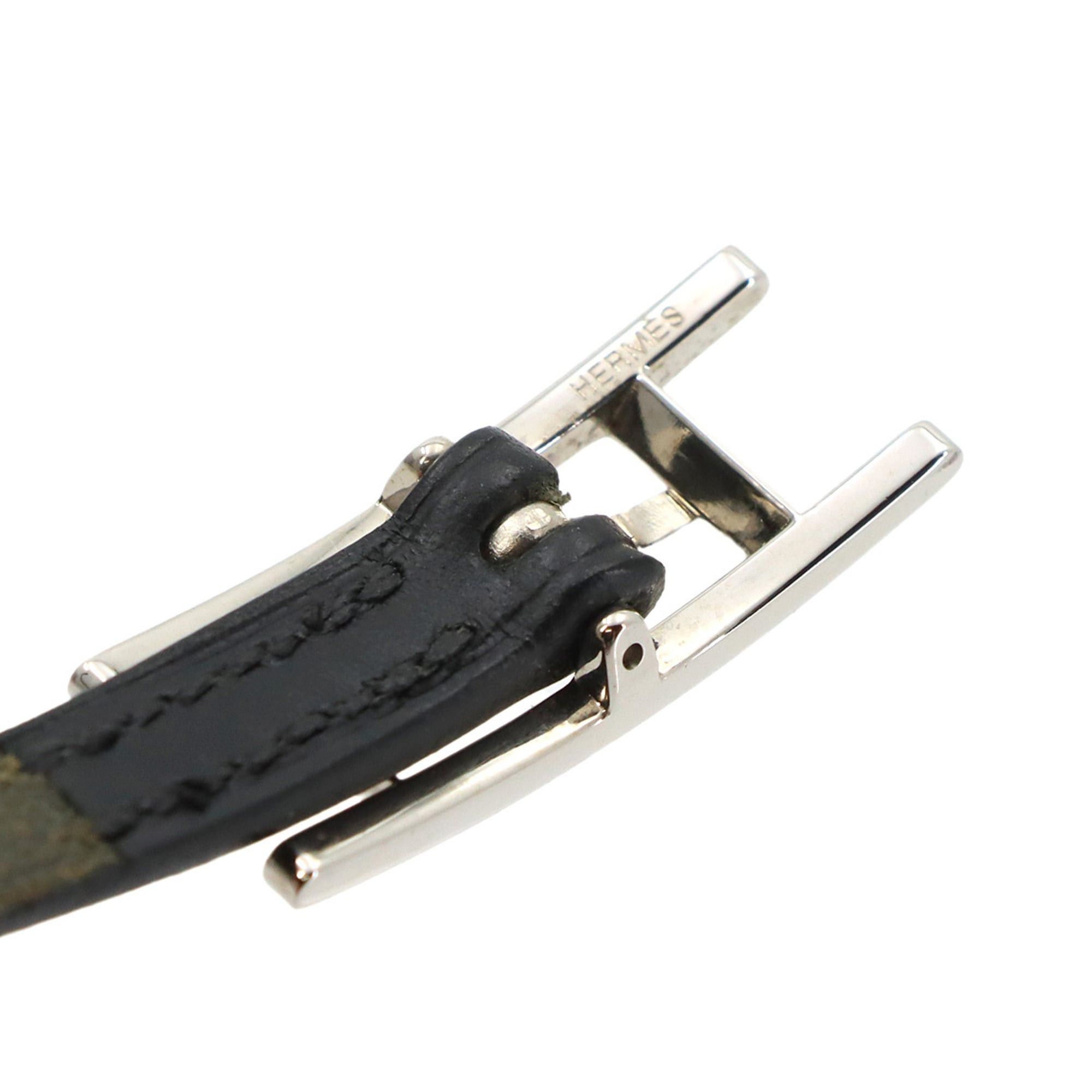 Hermes Hermes Hapi3 Bracelet, Swift Leather, Black, □I Stamp, Silver Hardware Size ONE SIZE - 6 Thumbnail