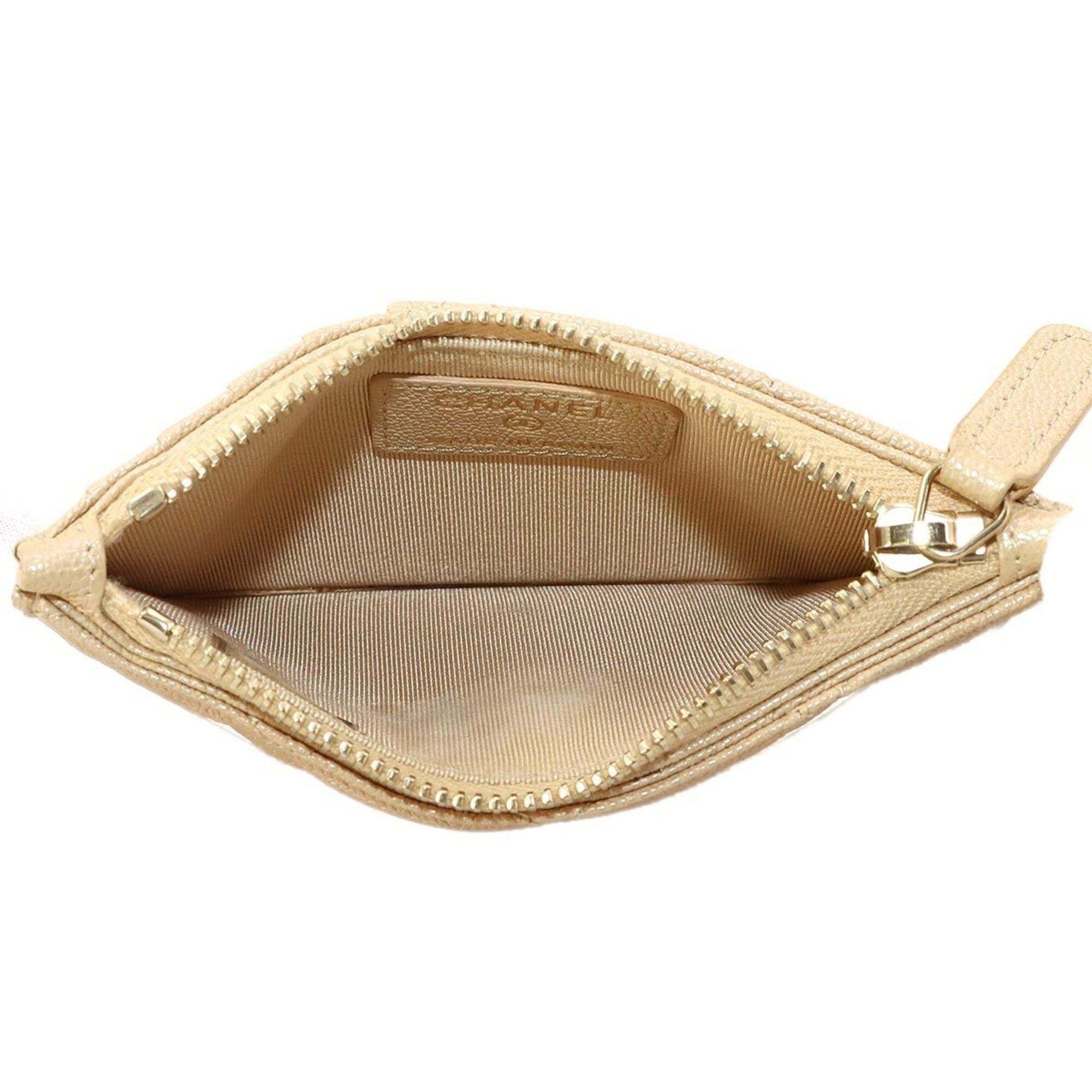 Chanel Chanel Matelasse Coin Case, Caviar Leather, Beige, AP2570, with Coco Mark. Size ONE SIZE - 5 Thumbnail