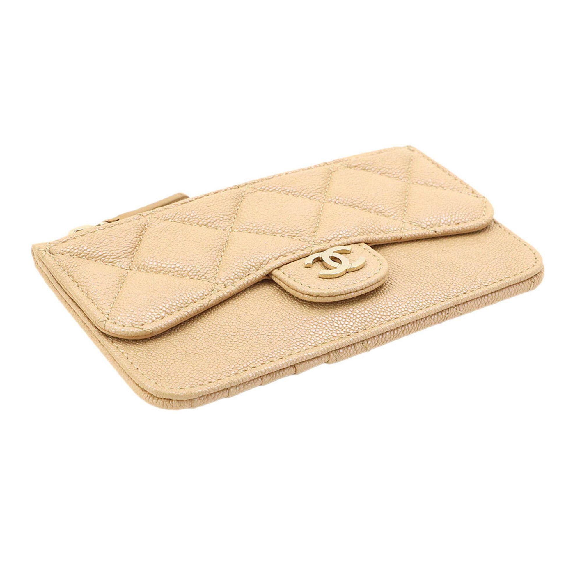 Chanel Chanel Matelasse Coin Case, Caviar Leather, Beige, AP2570, with Coco Mark. Size ONE SIZE - 3 Thumbnail