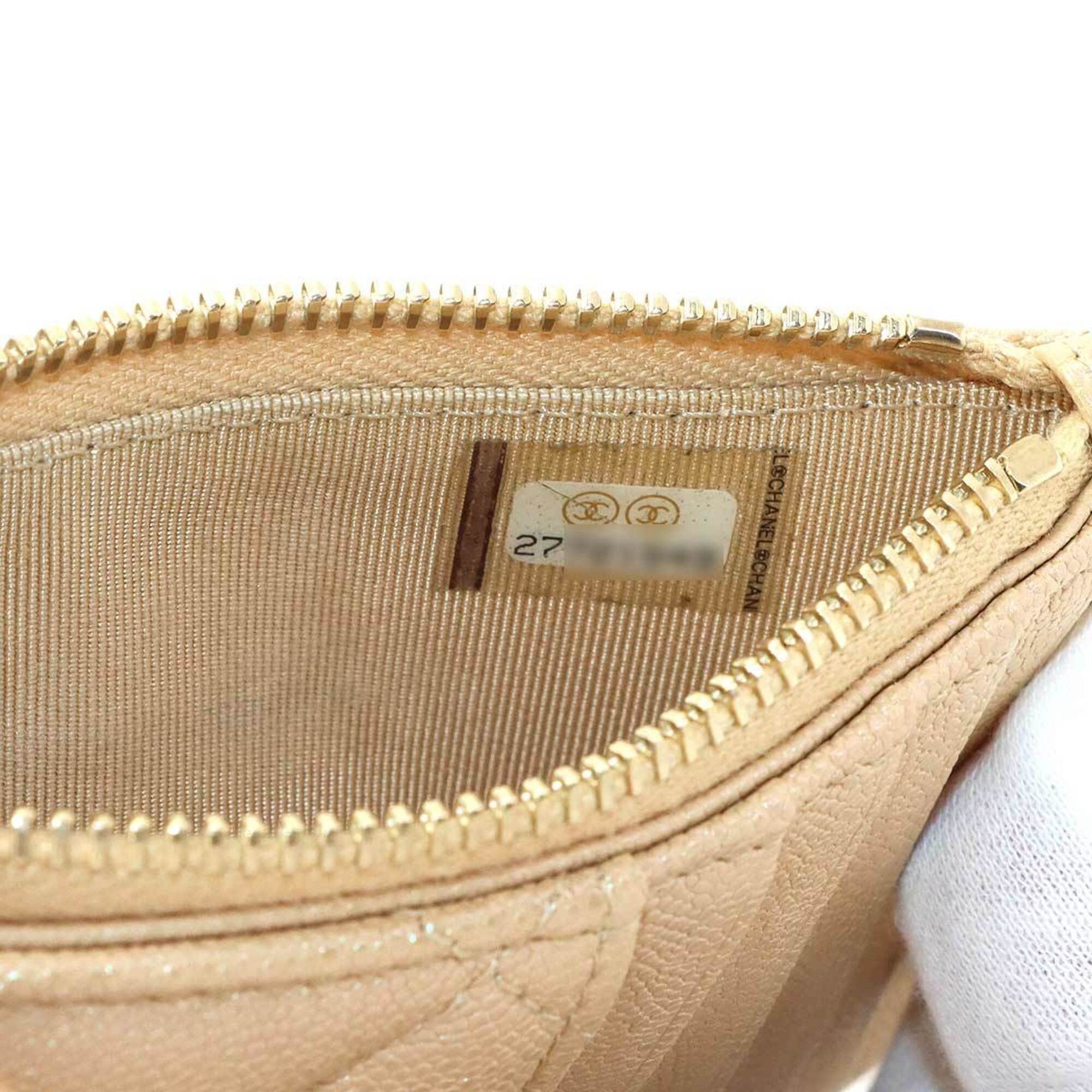 Chanel Chanel Matelasse Coin Case, Caviar Leather, Beige, AP2570, with Coco Mark. Size ONE SIZE - 8 Thumbnail