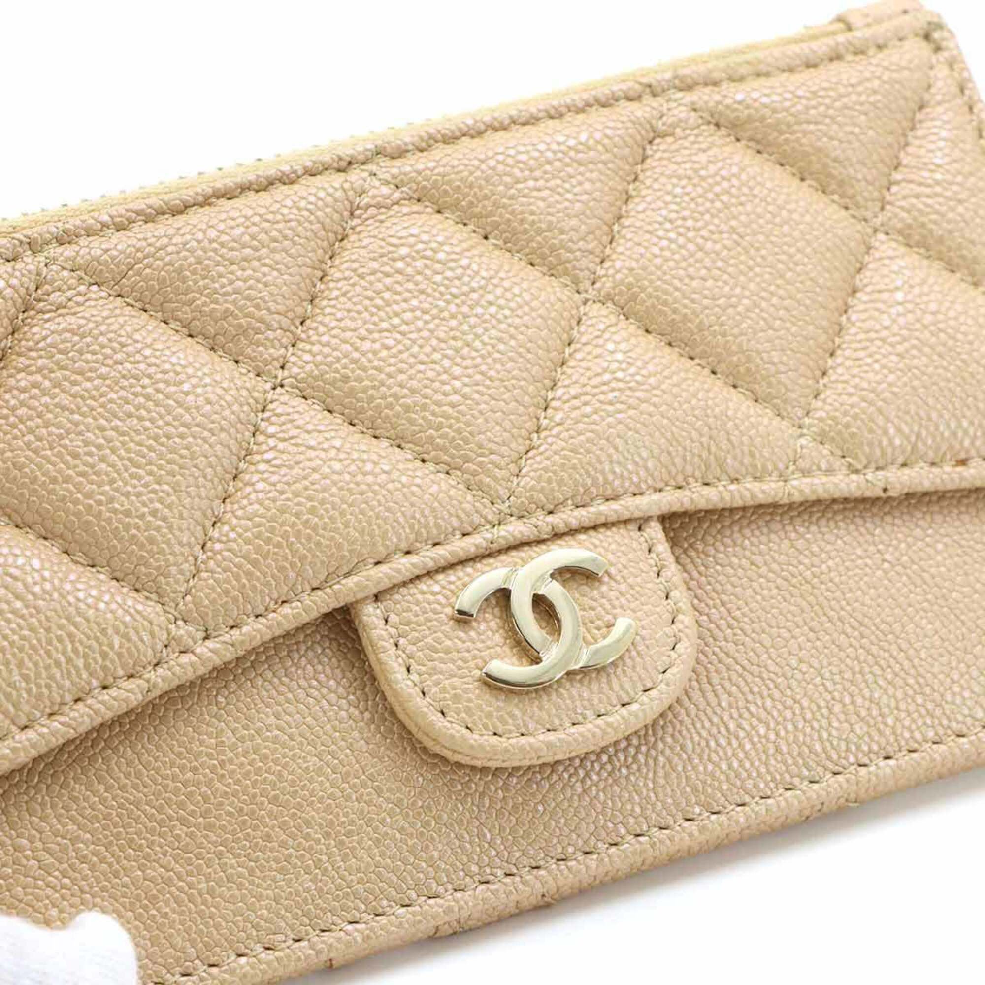 Chanel Chanel Matelasse Coin Case, Caviar Leather, Beige, AP2570, with Coco Mark. Size ONE SIZE - 7 Thumbnail