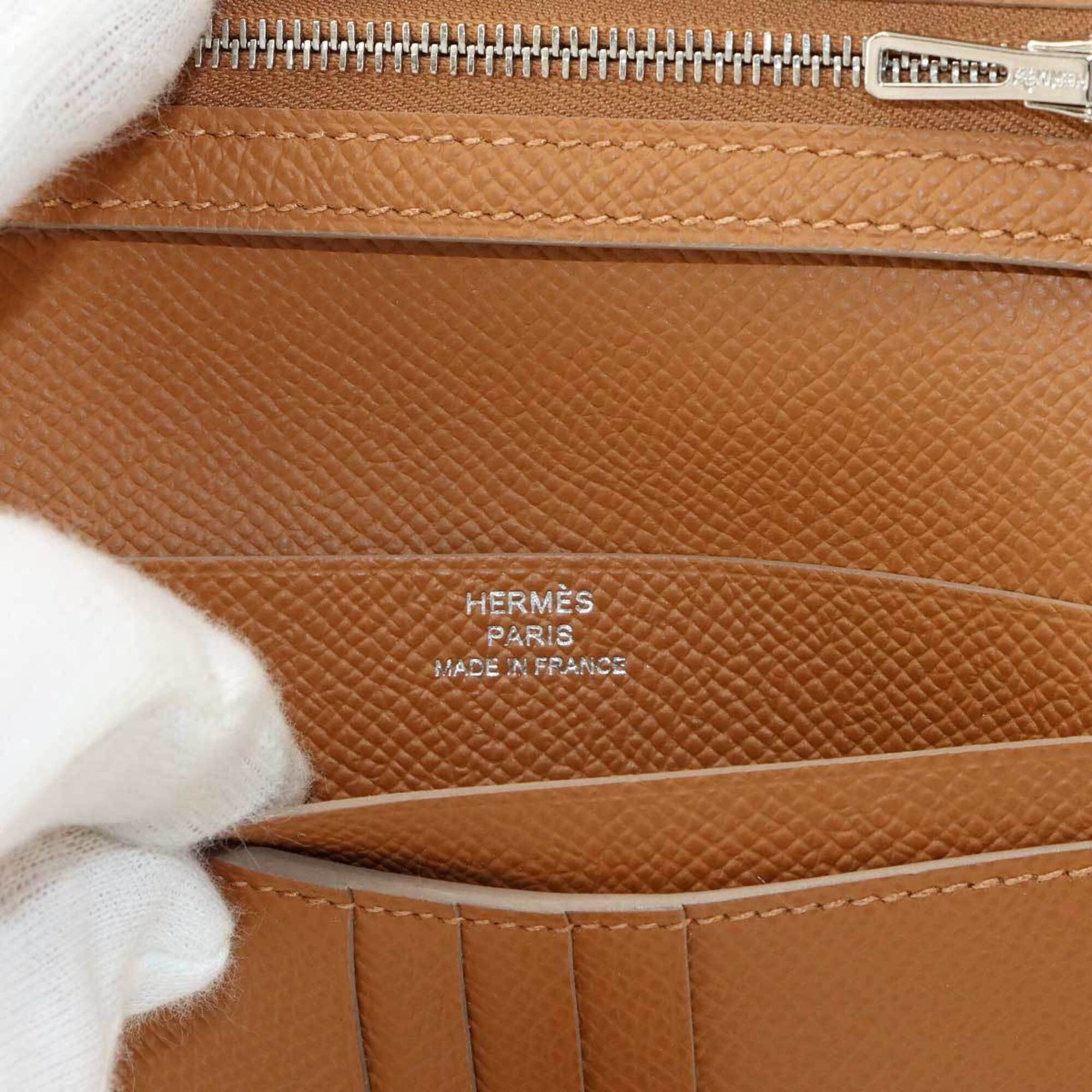 Hermes Hermes Bearn Compact Verso Bi-fold Wallet, Epsom Leather, Craie Gold, U Stamp, Silver Hardware. Size ONE SIZE - 9 Thumbnail