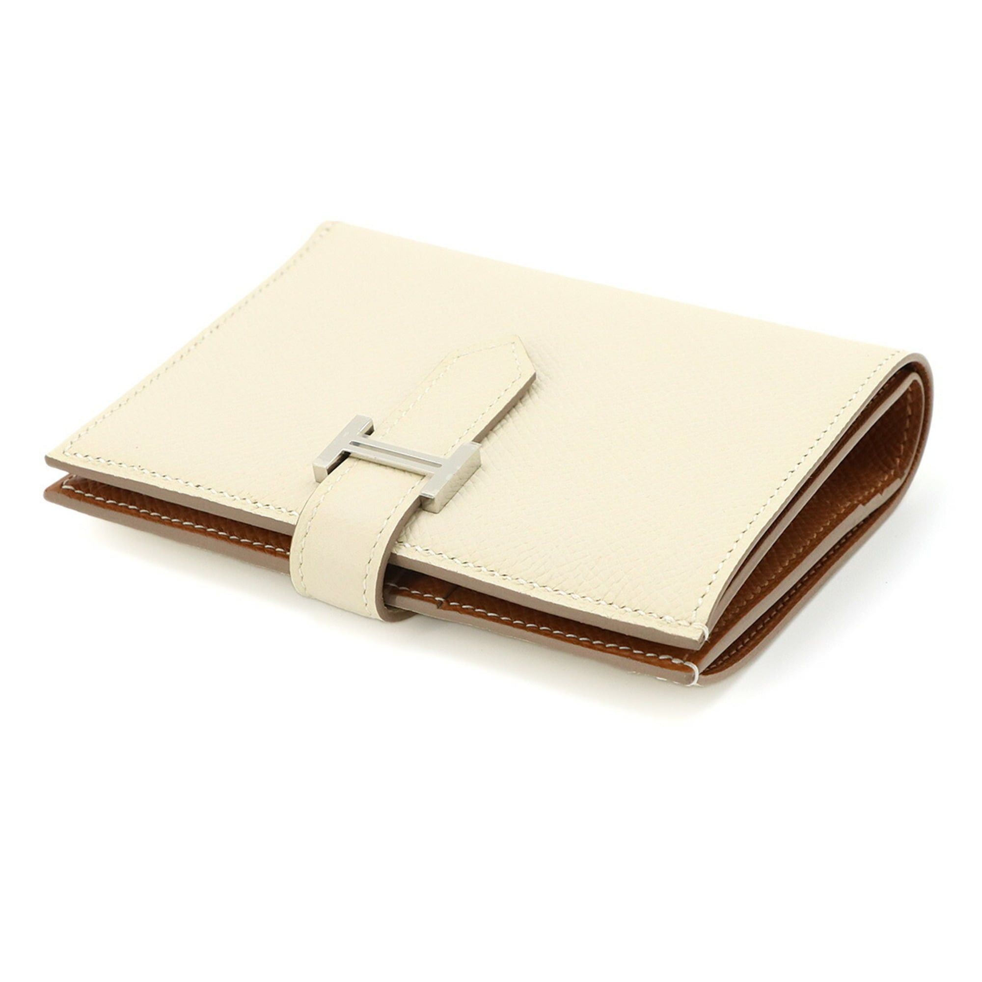 Hermes Hermes Bearn Compact Verso Bi-fold Wallet, Epsom Leather, Craie Gold, U Stamp, Silver Hardware. Size ONE SIZE - 5 Thumbnail