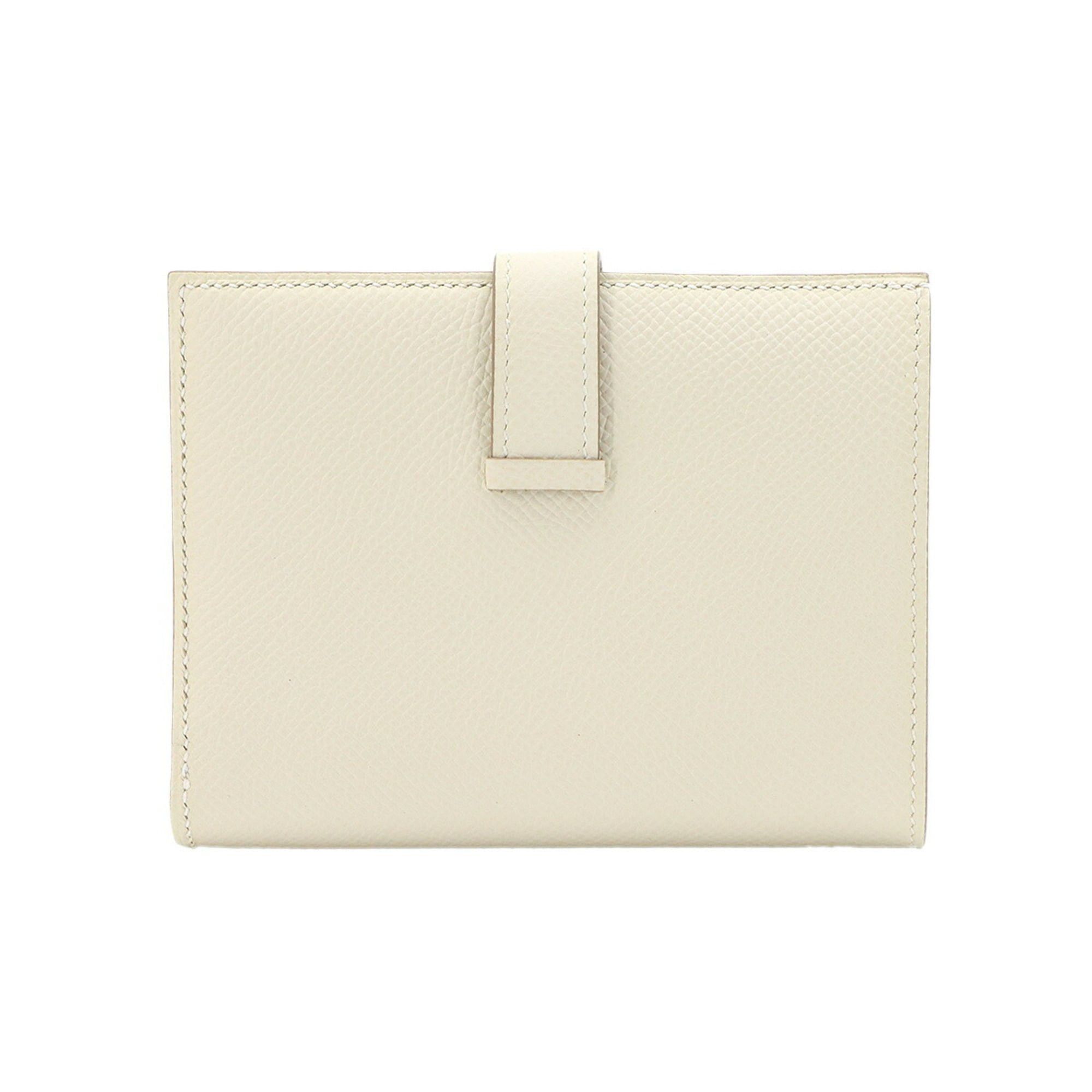Hermes Hermes Bearn Compact Verso Bi-fold Wallet, Epsom Leather, Craie Gold, U Stamp, Silver Hardware. Size ONE SIZE - 3 Thumbnail