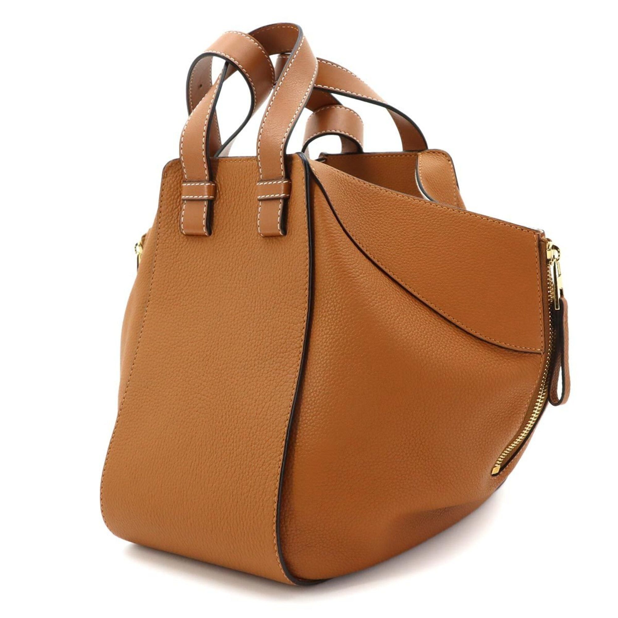 Loewe LOEWE Hammock Small 2-way Handbag Shoulder Bag Leather Brown Gold Hardware Size ONE SIZE - 3 Thumbnail