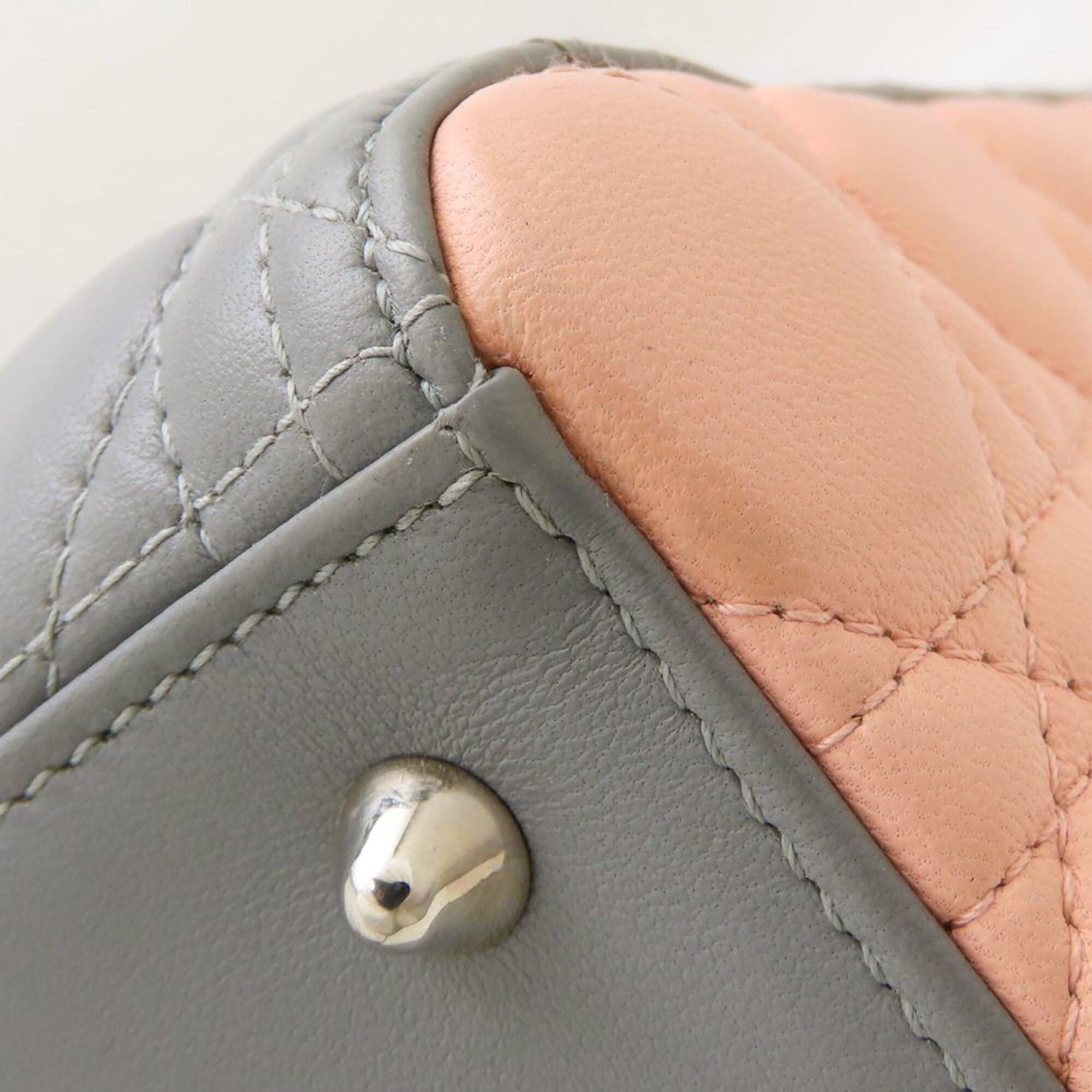 Dior Christian Dior Lady Medium Cannage Tricolor Handbag, Leather, Gray, Pink, Burgundy, Women's, 353277 Size ONE SIZE - 19 Thumbnail