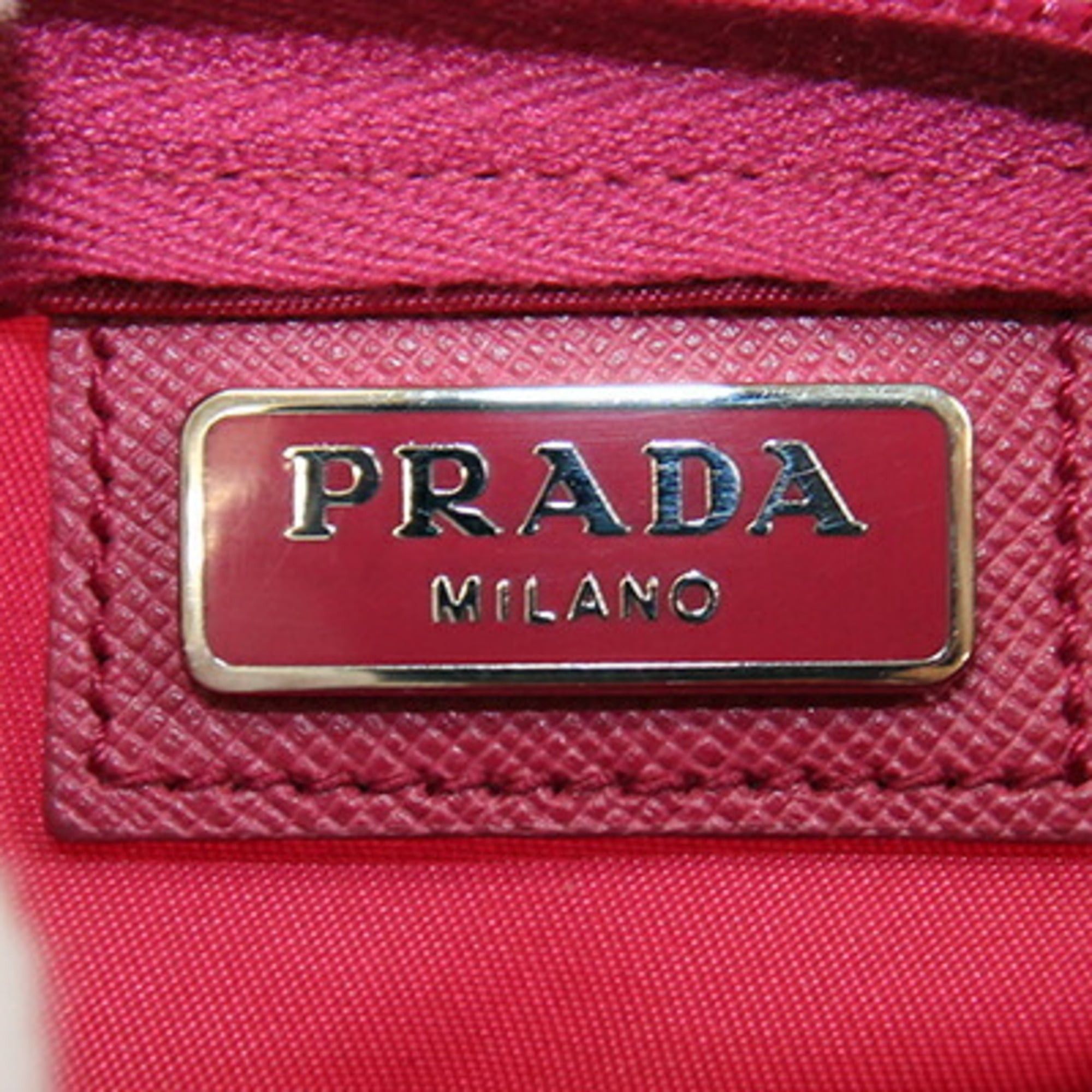 Prada Prada handbag pouch, pink nylon, makeup women's PRADA Size ONE SIZE - 4 Thumbnail