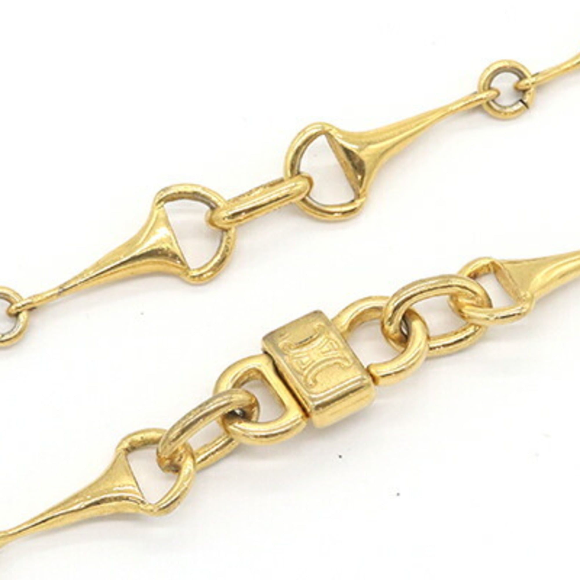 Celine Celine Necklace, Gold Metal Horsebit, Old Classic, Women's Size ONE SIZE - 3 Thumbnail