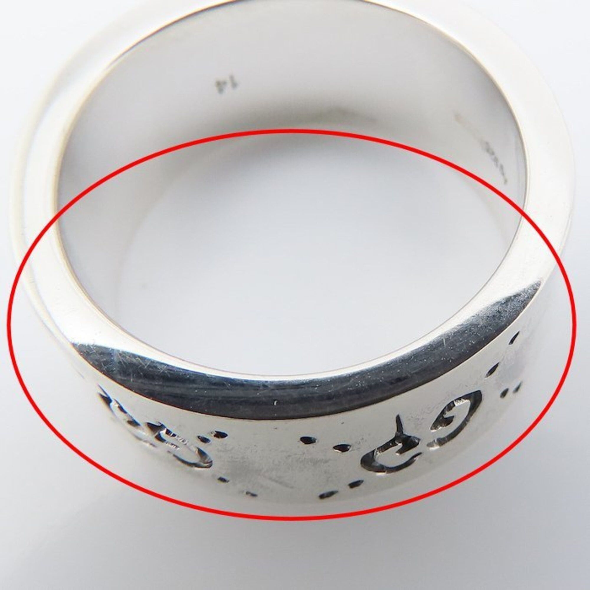 Gucci GUCCI Icon Ghost Ring, GG, #14, SV925, Women's, 295400 Size ONE SIZE - 10 Thumbnail