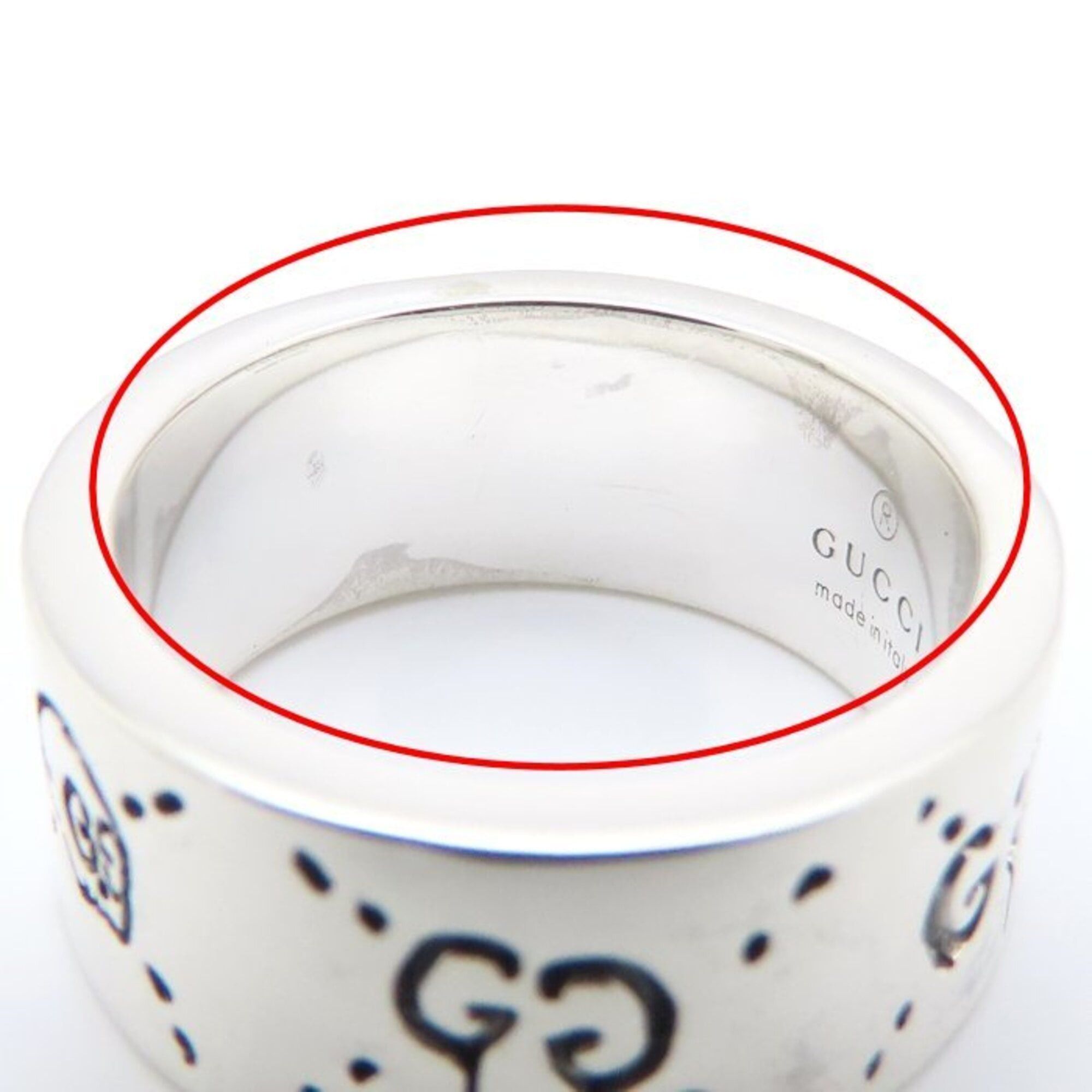 Gucci GUCCI Icon Ghost Ring, GG, #14, SV925, Women's, 295400 Size ONE SIZE - 15 Thumbnail