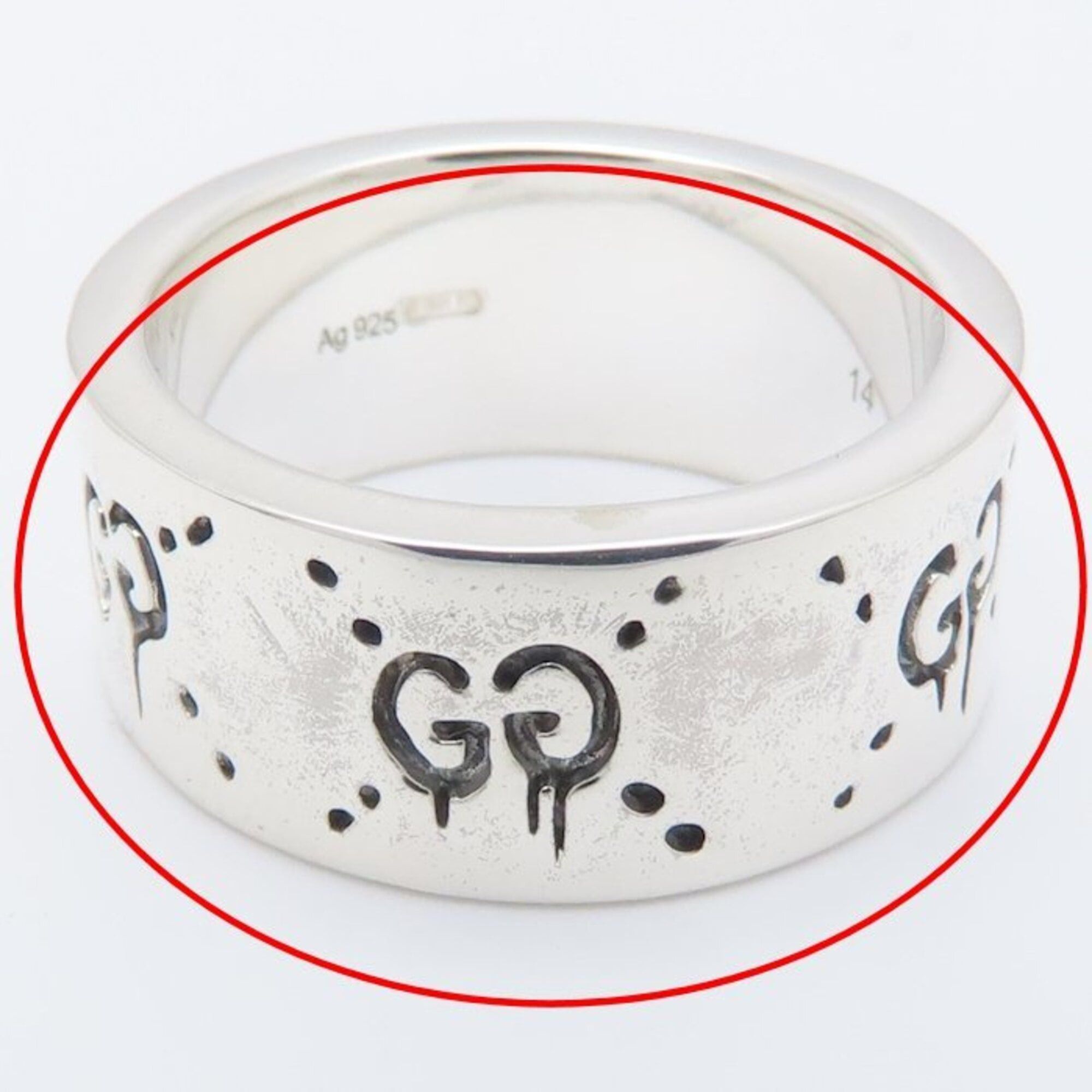 Gucci GUCCI Icon Ghost Ring, GG, #14, SV925, Women's, 295400 Size ONE SIZE - 13 Thumbnail