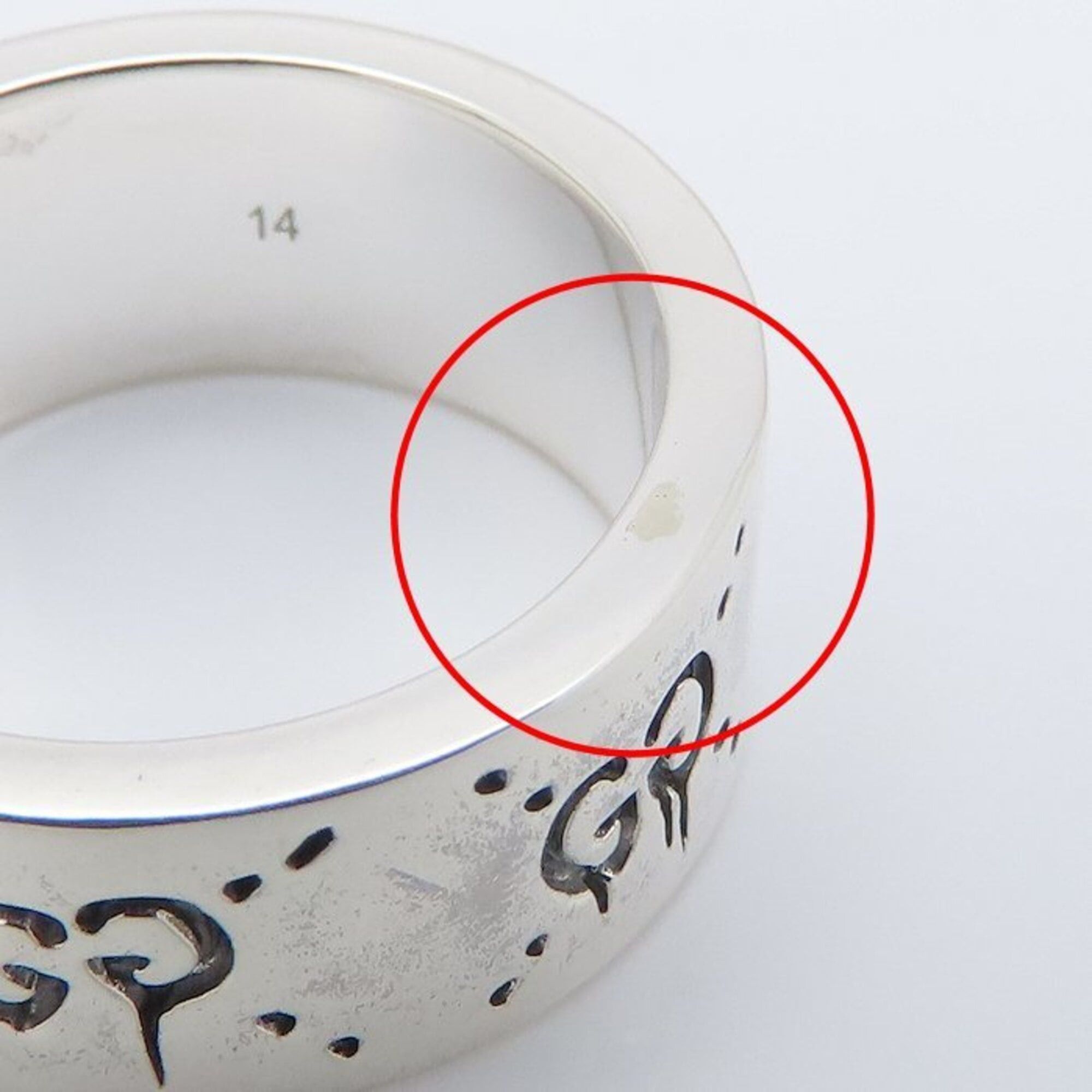 Gucci GUCCI Icon Ghost Ring, GG, #14, SV925, Women's, 295400 Size ONE SIZE - 12 Thumbnail