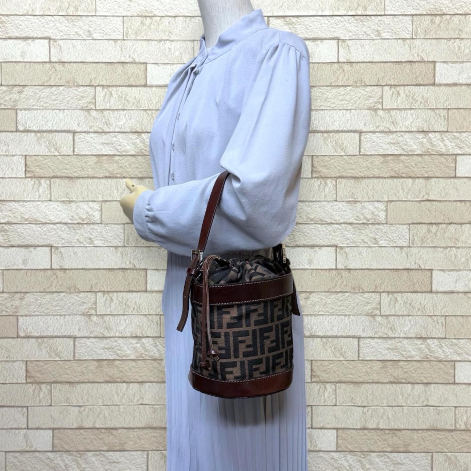 Fendi Fendi Bucket Bag Zucca Handbag Canvas 2354-16325-008 Brown Women's FENDI Used Size ONE SIZE - 2 Thumbnail
