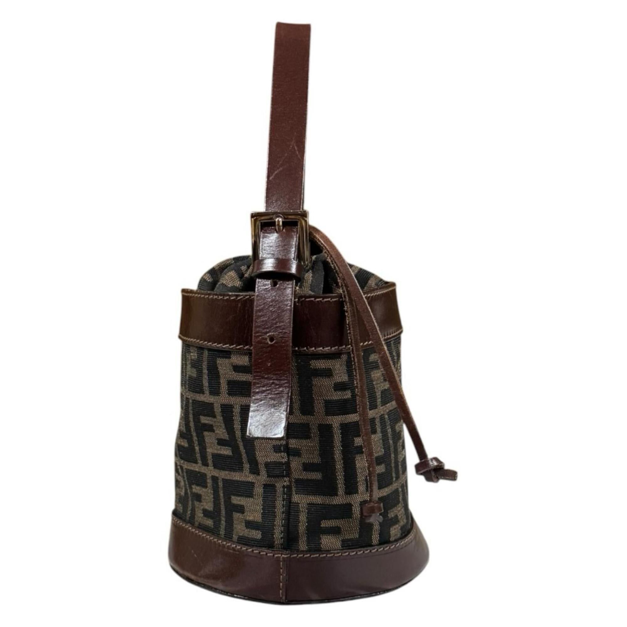 Fendi Fendi Bucket Bag Zucca Handbag Canvas 2354-16325-008 Brown Women's FENDI Used Size ONE SIZE - 4 Thumbnail
