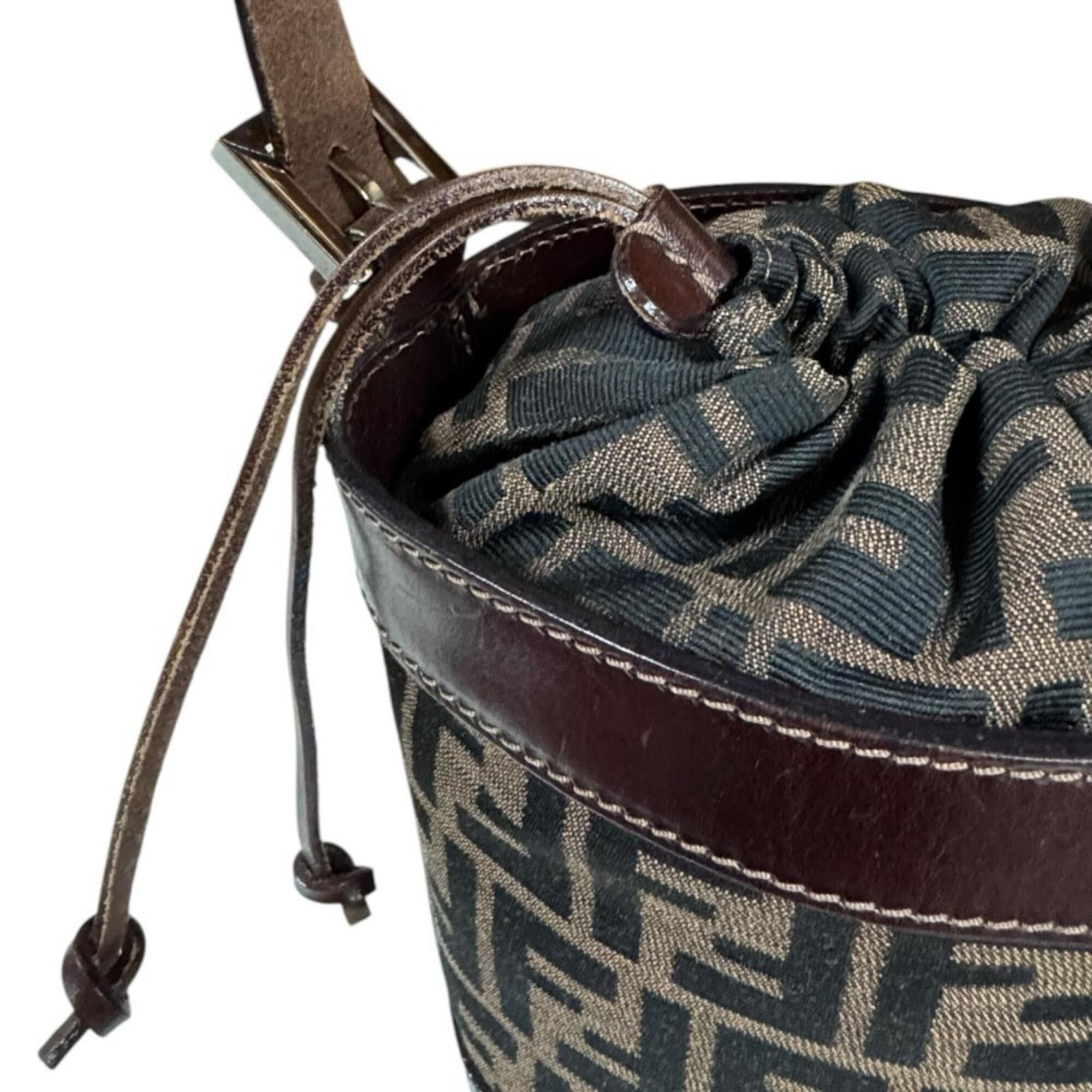 Fendi Fendi Bucket Bag Zucca Handbag Canvas 2354-16325-008 Brown Women's FENDI Used Size ONE SIZE - 10 Thumbnail