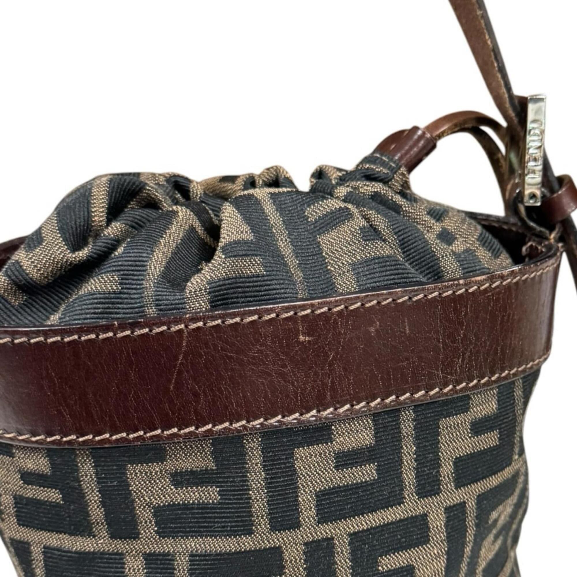 Fendi Fendi Bucket Bag Zucca Handbag Canvas 2354-16325-008 Brown Women's FENDI Used Size ONE SIZE - 9 Thumbnail