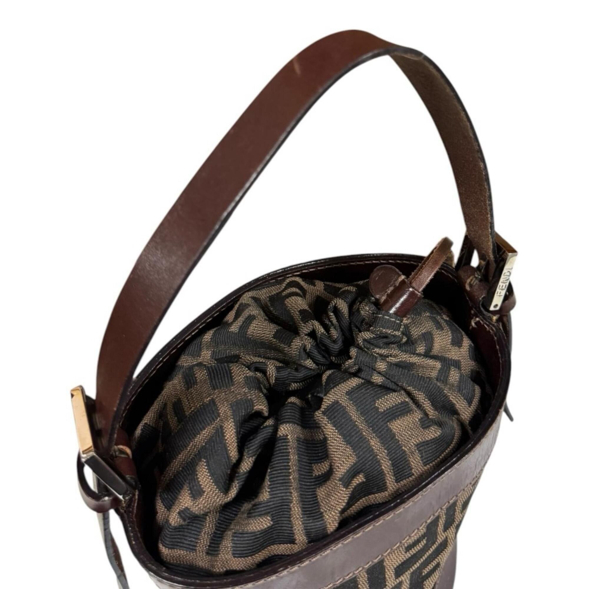 Fendi Fendi Bucket Bag Zucca Handbag Canvas 2354-16325-008 Brown Women's FENDI Used Size ONE SIZE - 12 Thumbnail