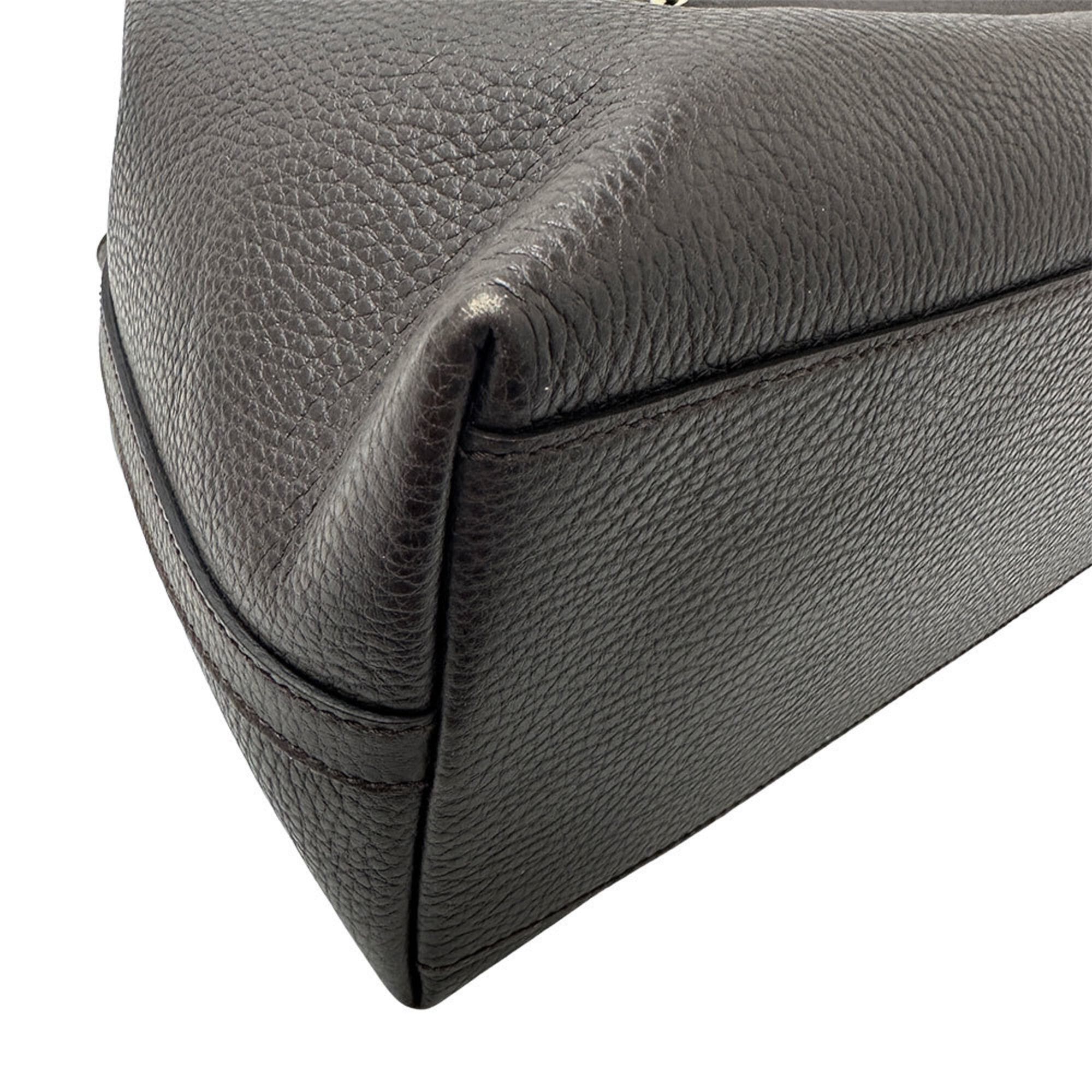 Gucci Gucci handbag, women's/men's, brand tote bag, leather, dark brown, 419689 Size ONE SIZE - 4 Thumbnail