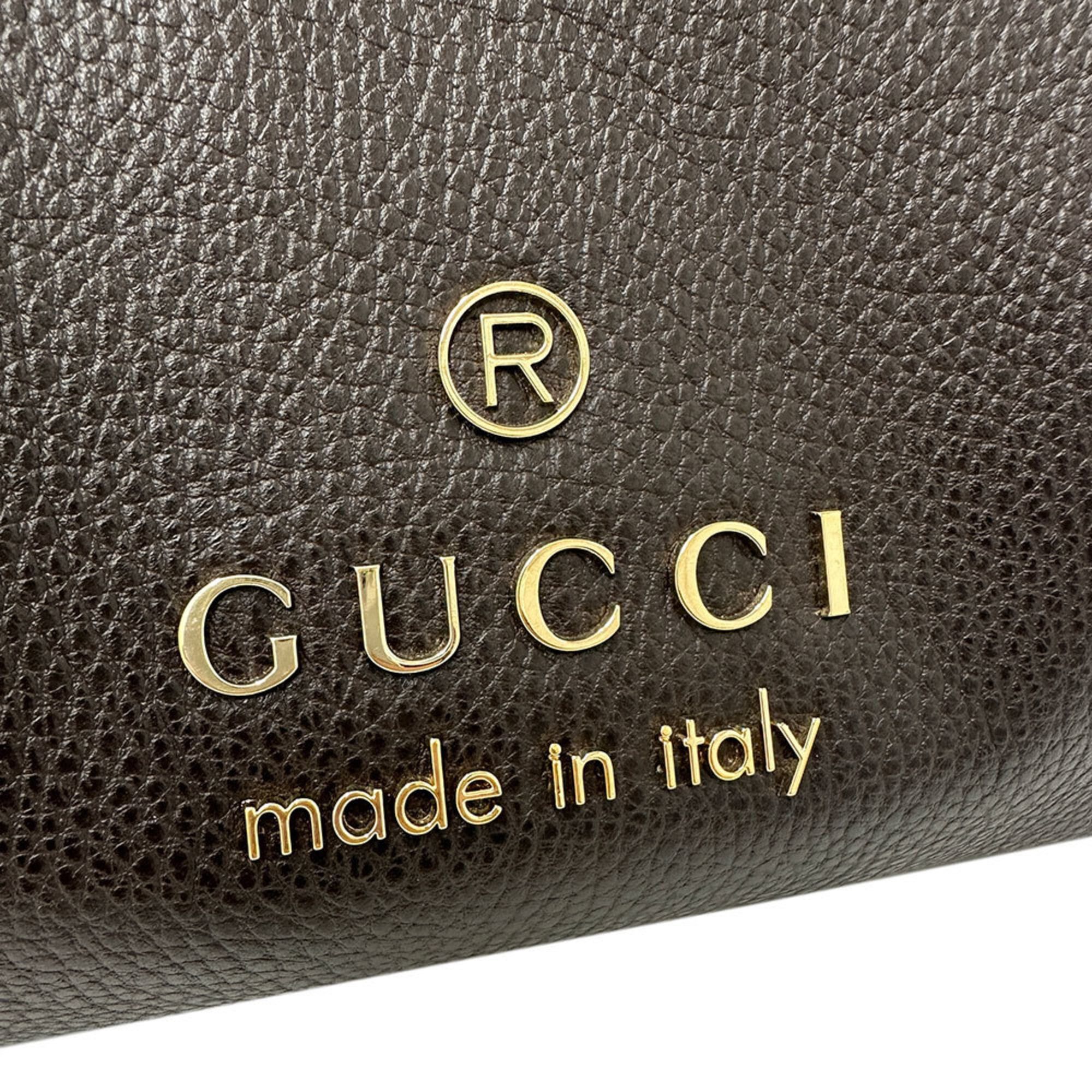 Gucci Gucci handbag, women's/men's, brand tote bag, leather, dark brown, 419689 Size ONE SIZE - 7 Thumbnail