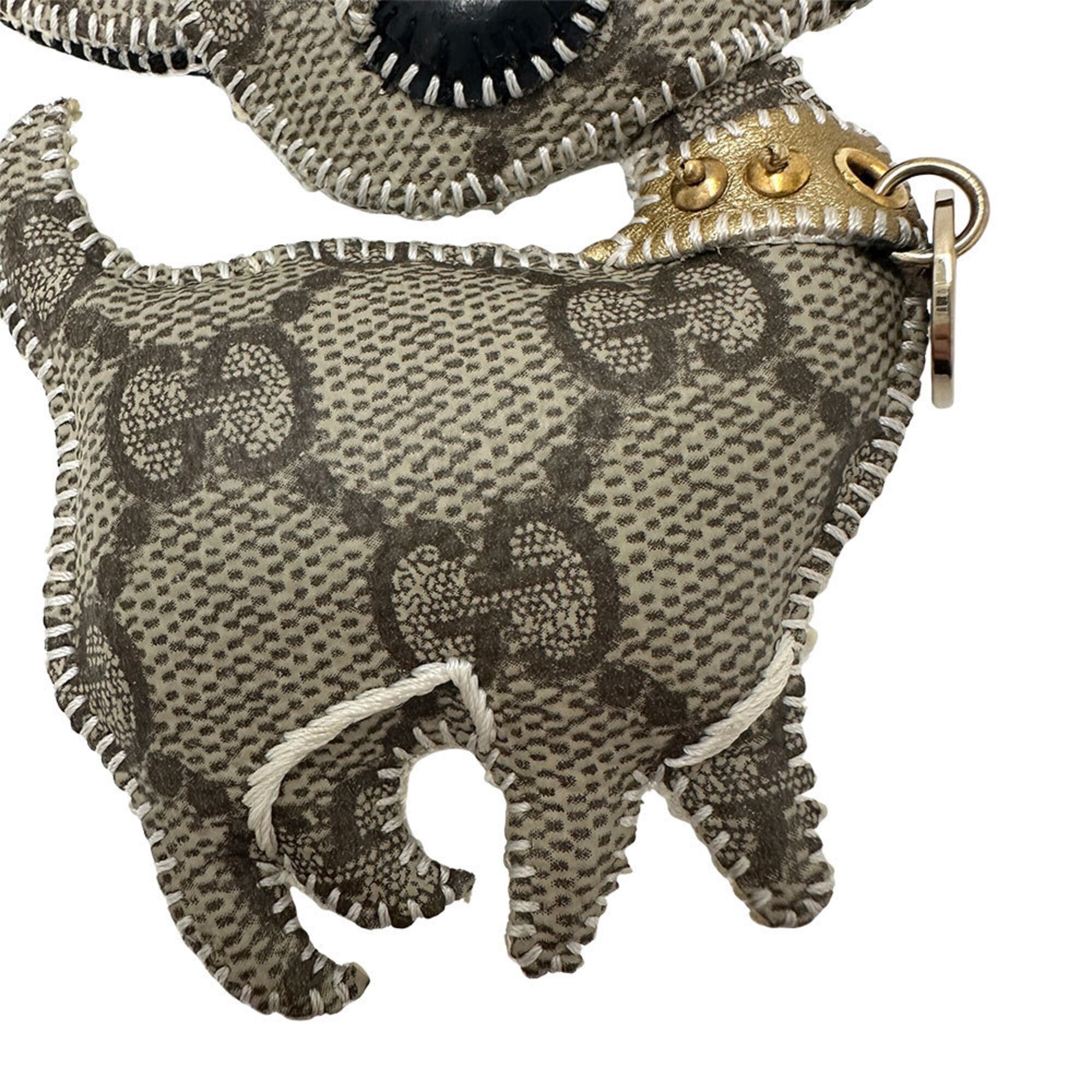 Gucci Gucci keychain for women, brand name, Gucciori, Chihuahua, GG Supreme, beige, brown, dog. Size ONE SIZE - 6 Thumbnail