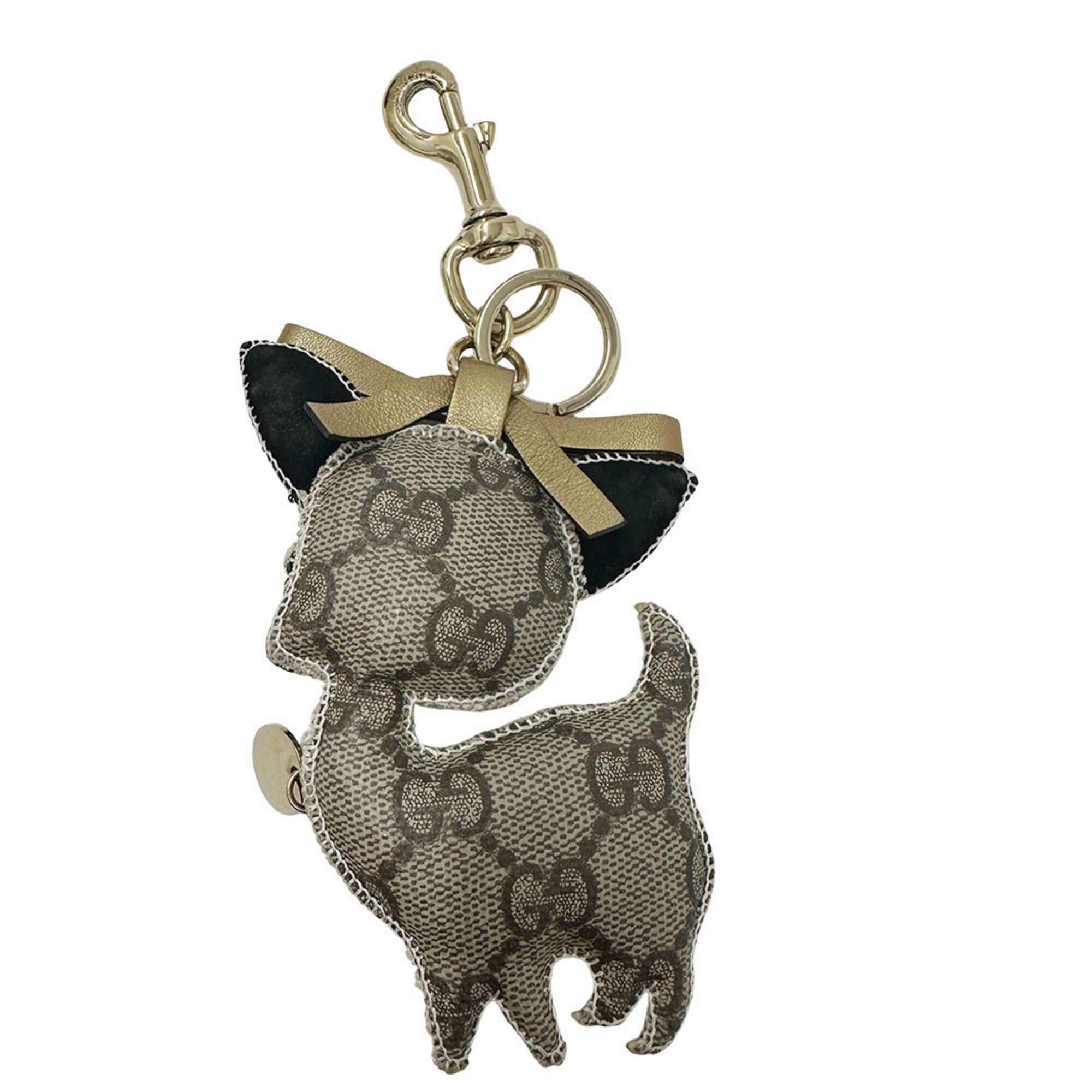Gucci Gucci keychain for women, brand name, Gucciori, Chihuahua, GG Supreme, beige, brown, dog. Size ONE SIZE - 2 Thumbnail