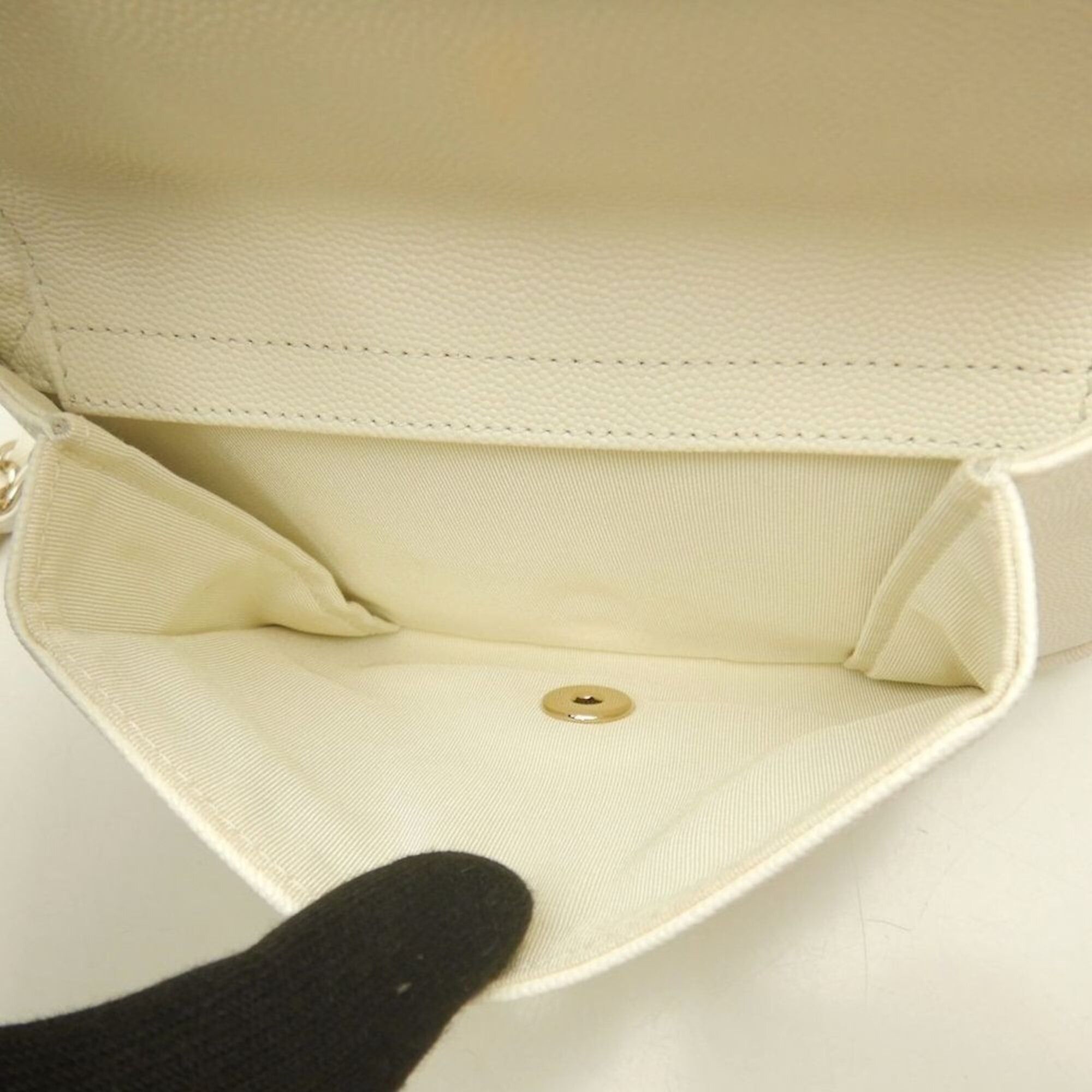 Chanel CHANEL Matelassé Caviar Skin Shoulder Bag, White, Women's, 253826 Size ONE SIZE - 19 Thumbnail