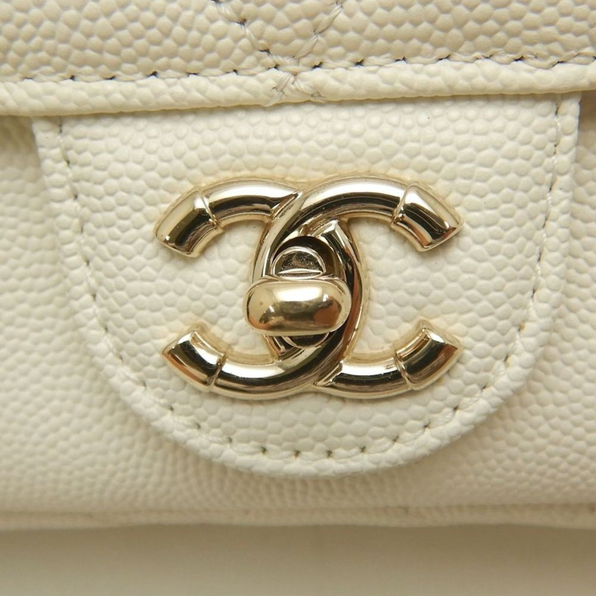 Chanel CHANEL Matelassé Caviar Skin Shoulder Bag, White, Women's, 253826 Size ONE SIZE - 14 Thumbnail