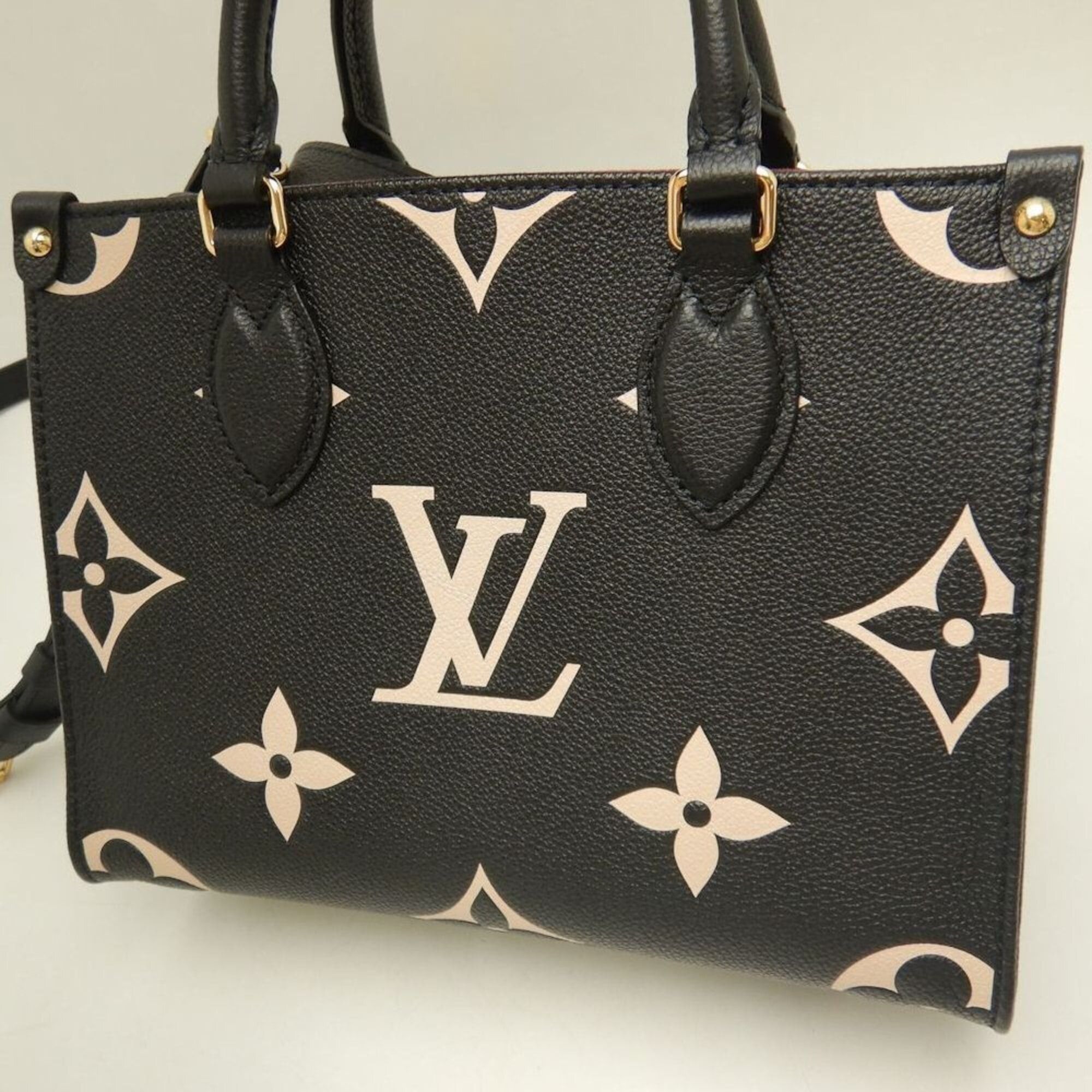 Louis Vuitton Louis Vuitton Bicolor Monogram OnTheGo PM M45659 Handbag Black Empreinte Beige Women's 253836 Size ONE SIZE - 4 Thumbnail