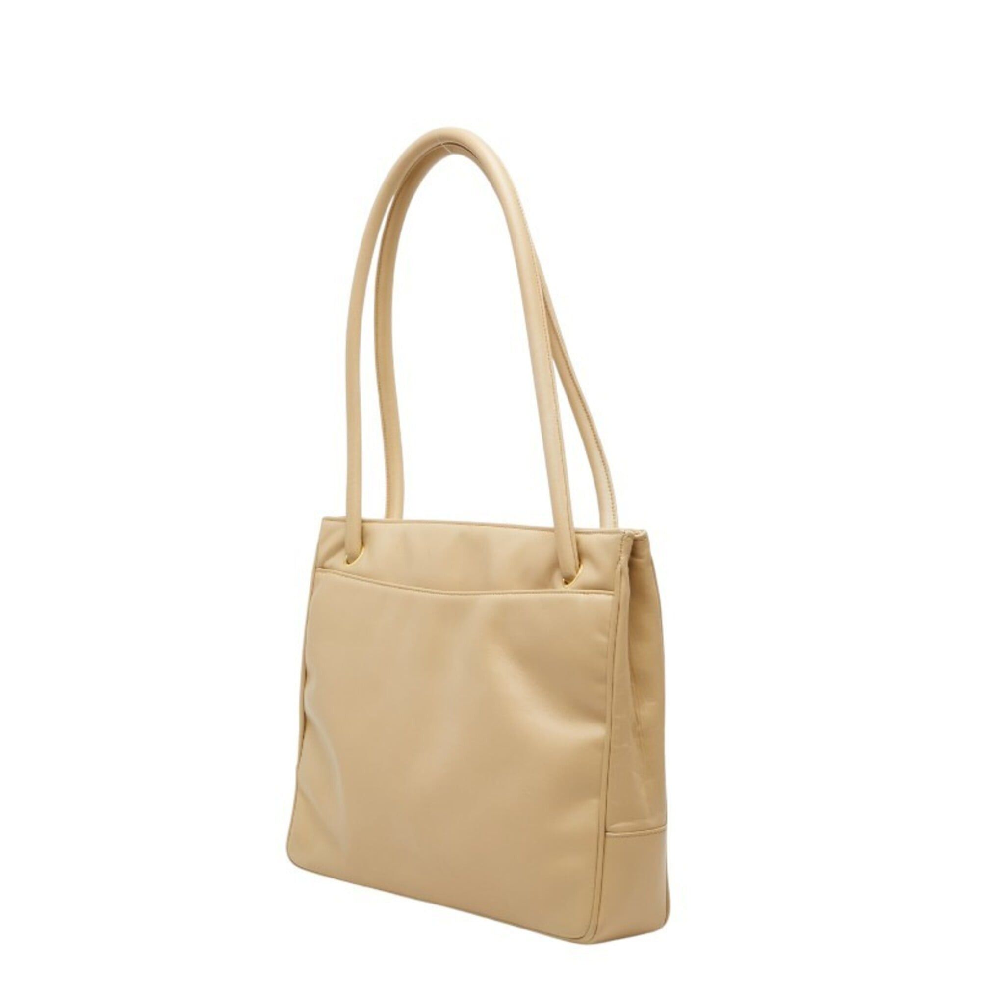 Chanel Chanel Coco Mark Tote Bag, Beige Leather, Women's CHANEL Size ONE SIZE - 2 Thumbnail