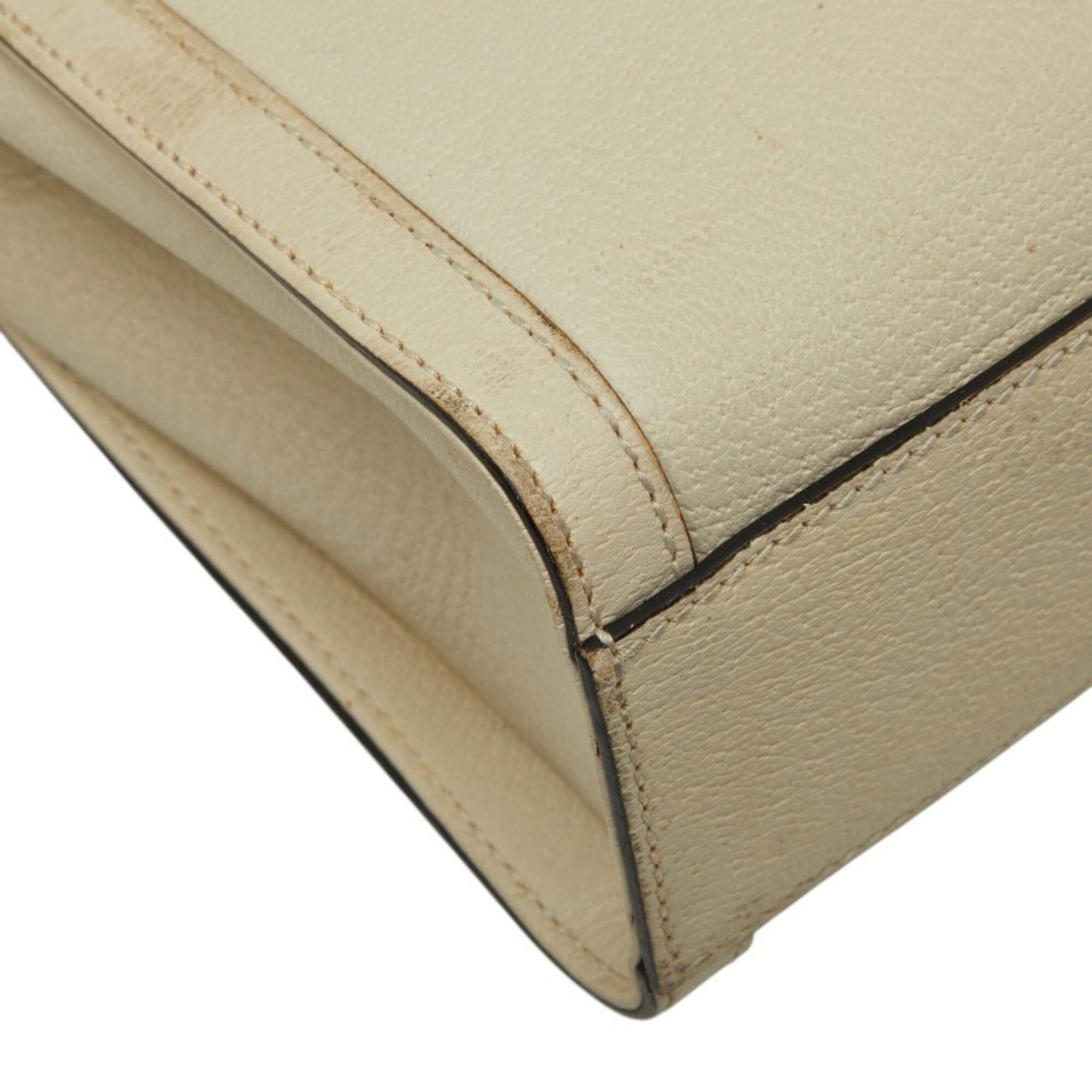Gucci Gucci Ophidia Sherry Line Double G Small Handbag Shoulder Bag 2WAY 547551 Ivory Leather Women's GUCCI Size ONE SIZE - 6 Thumbnail
