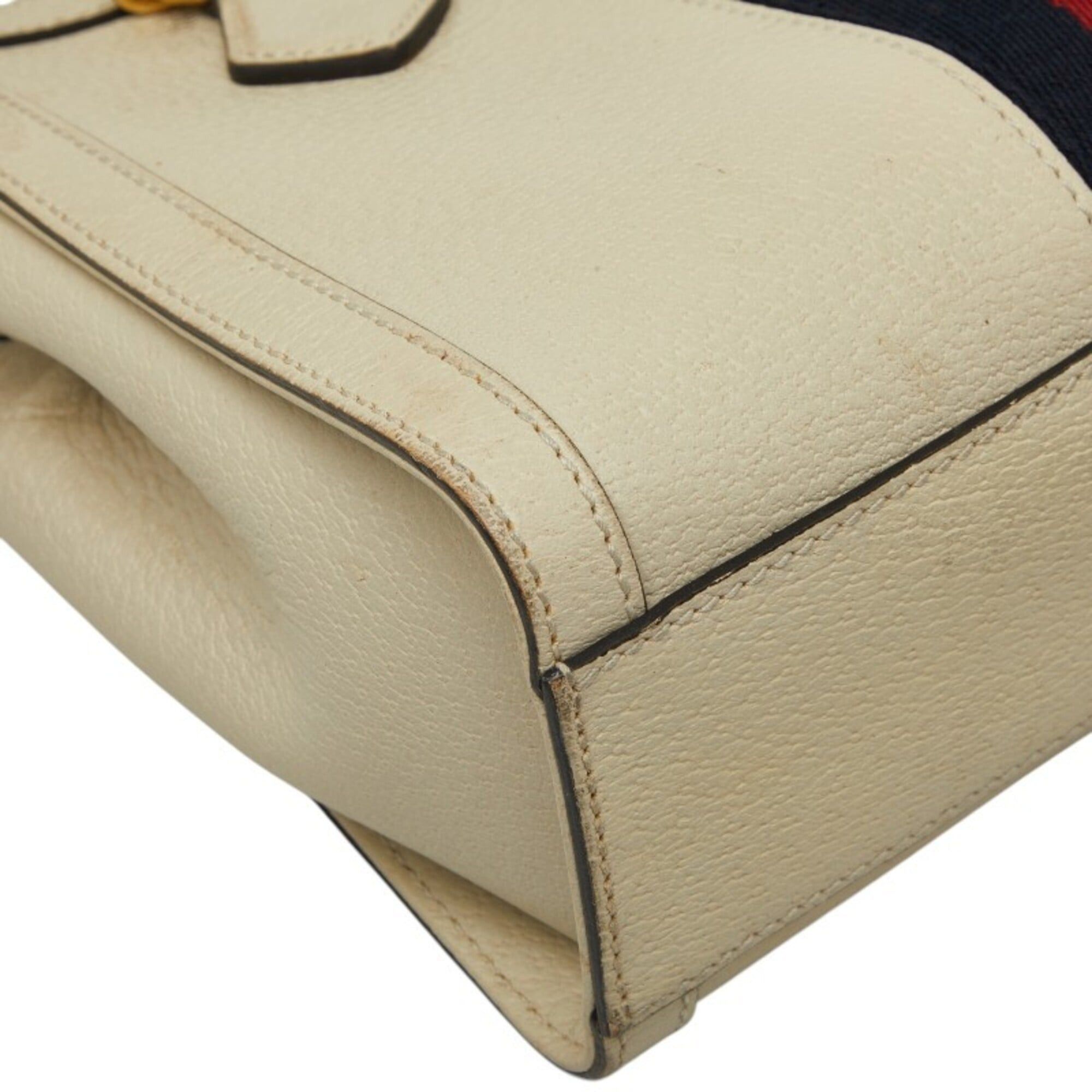 Gucci Gucci Ophidia Sherry Line Double G Small Handbag Shoulder Bag 2WAY 547551 Ivory Leather Women's GUCCI Size ONE SIZE - 4 Thumbnail