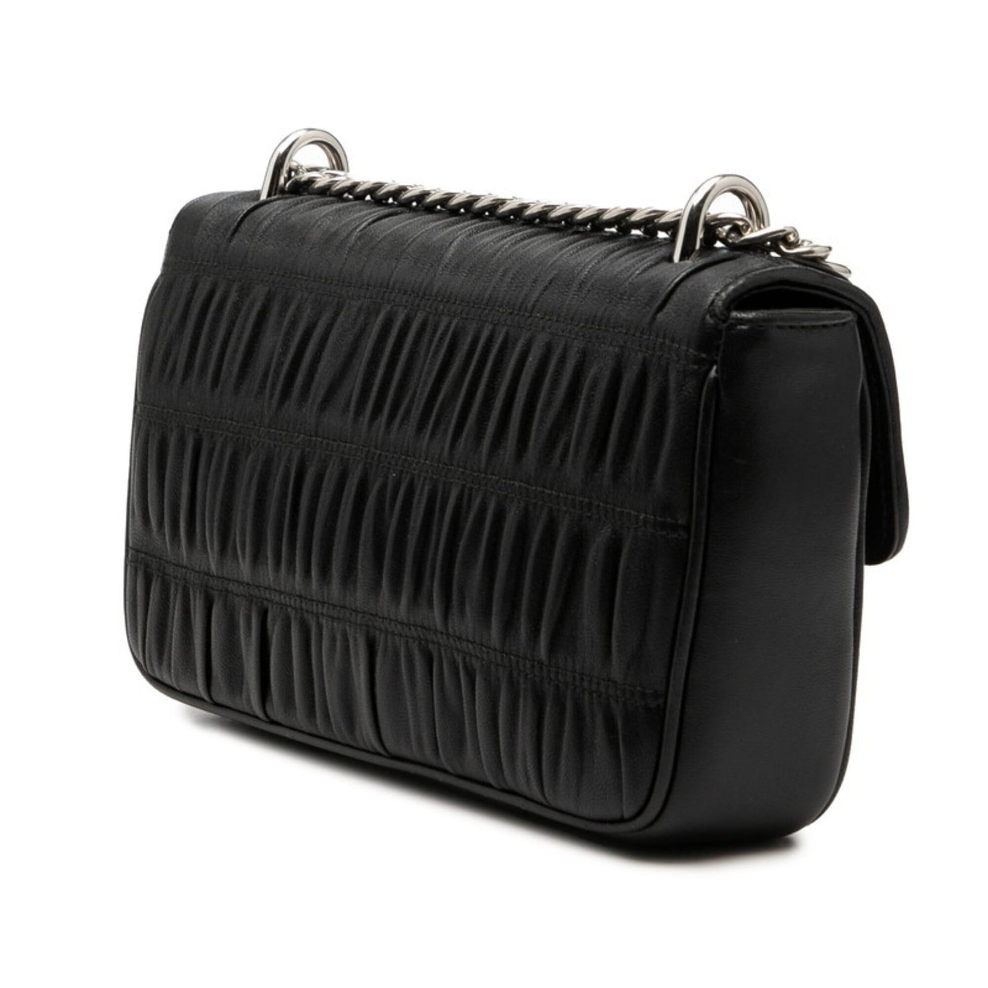 Prada Prada Nappa Gaufre Gathered Crossbody Chain Shoulder Bag 1BD140 Nero Black Leather Women's PRADA Size ONE SIZE - 2 Thumbnail
