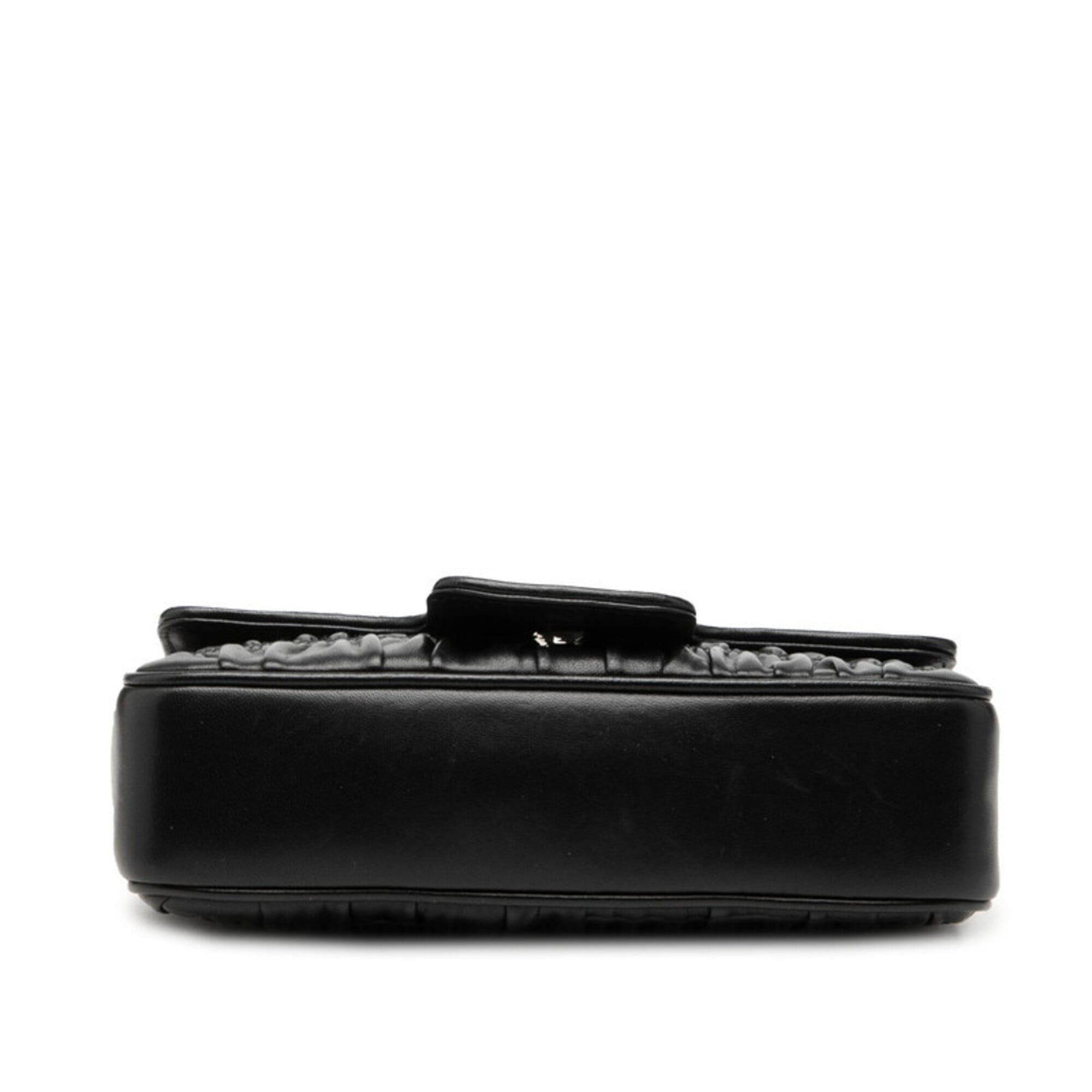 Prada Prada Nappa Gaufre Gathered Crossbody Chain Shoulder Bag 1BD140 Nero Black Leather Women's PRADA Size ONE SIZE - 3 Thumbnail