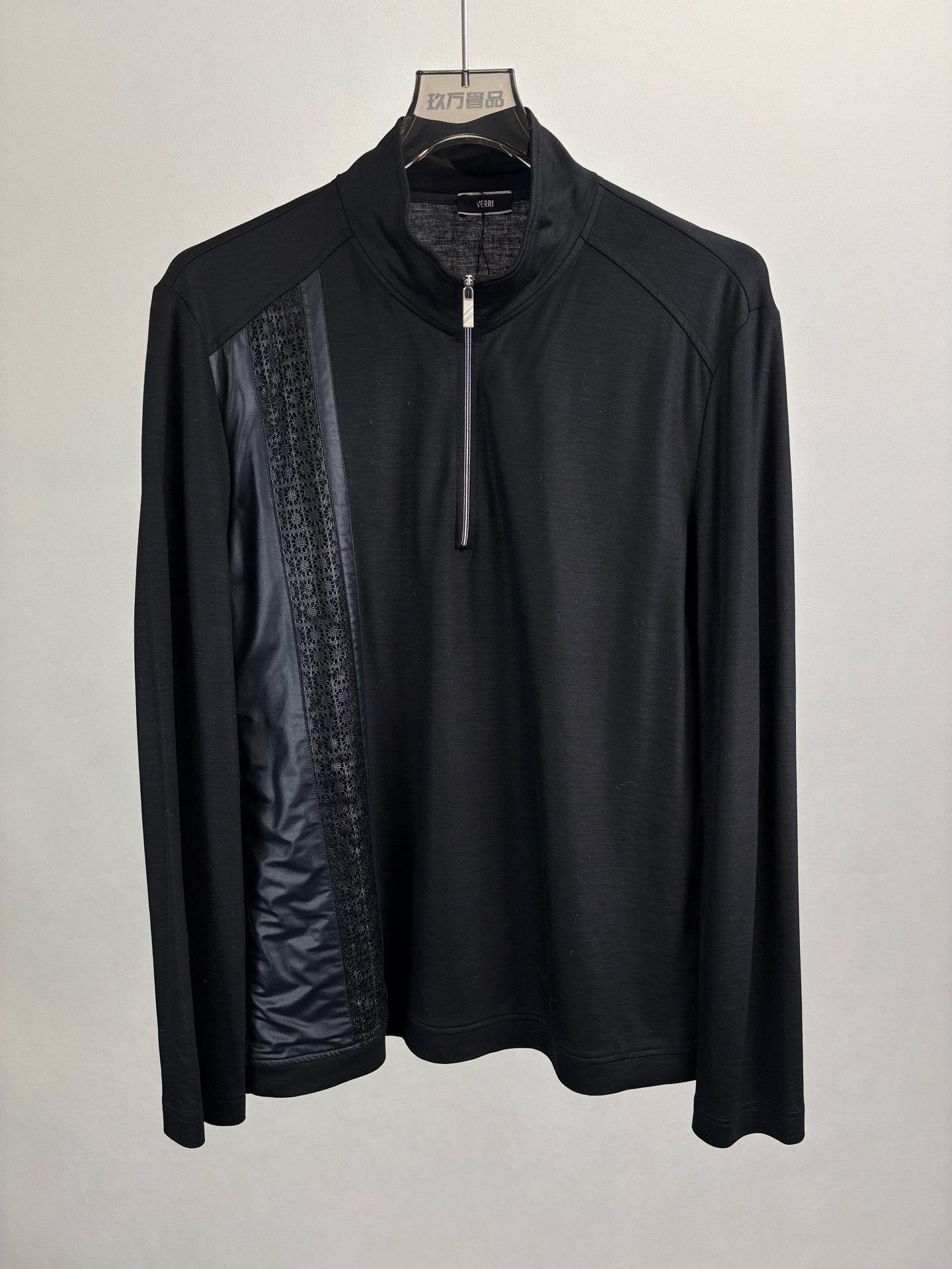 VERRI Verri Black Half-Zip Long Sleeve Shirt Size M Size US M / EU 48-50 / 2 - 2 Thumbnail