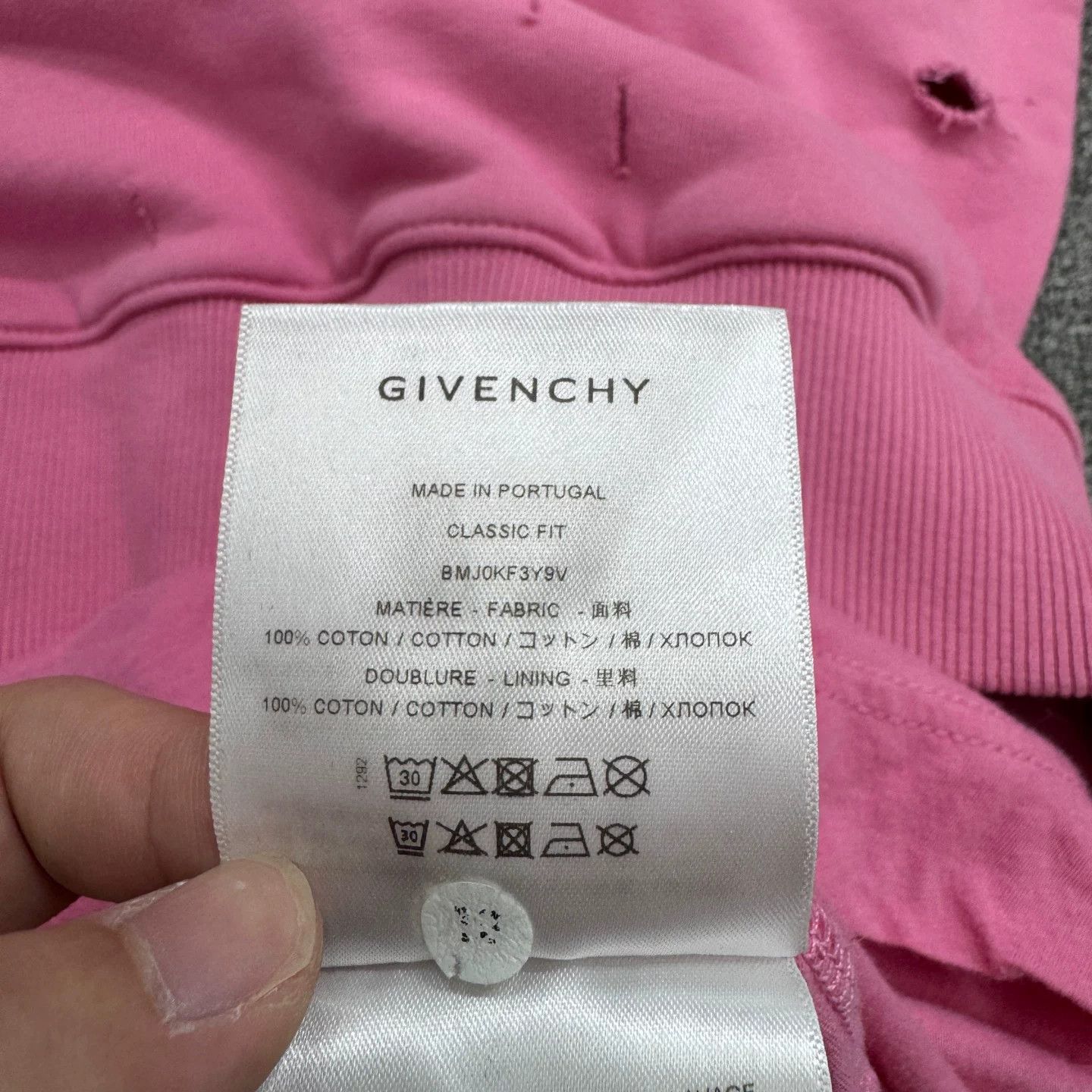 Givenchy Givenchy Pink Distressed Hoodie Size XS Size US XS / EU 42 / 0 - 4 Thumbnail