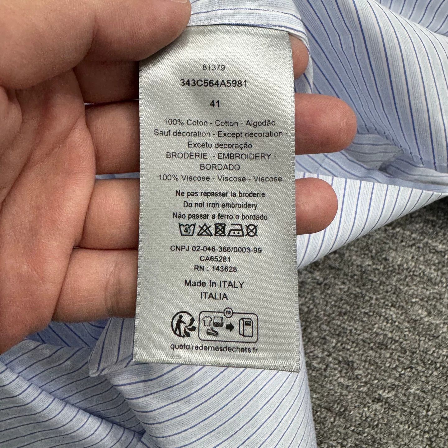 Dior Dior Blue Striped Button Up Shirt Size L Size US L / EU 52-54 / 3 - 4 Thumbnail