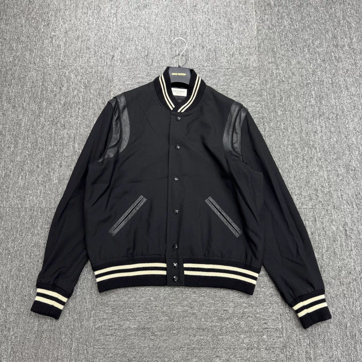 Saint Laurent Paris Saint Laurent Leather Trim Wool Varsity Jacket Size L Size US L / EU 52-54 / 3 - 2 Thumbnail