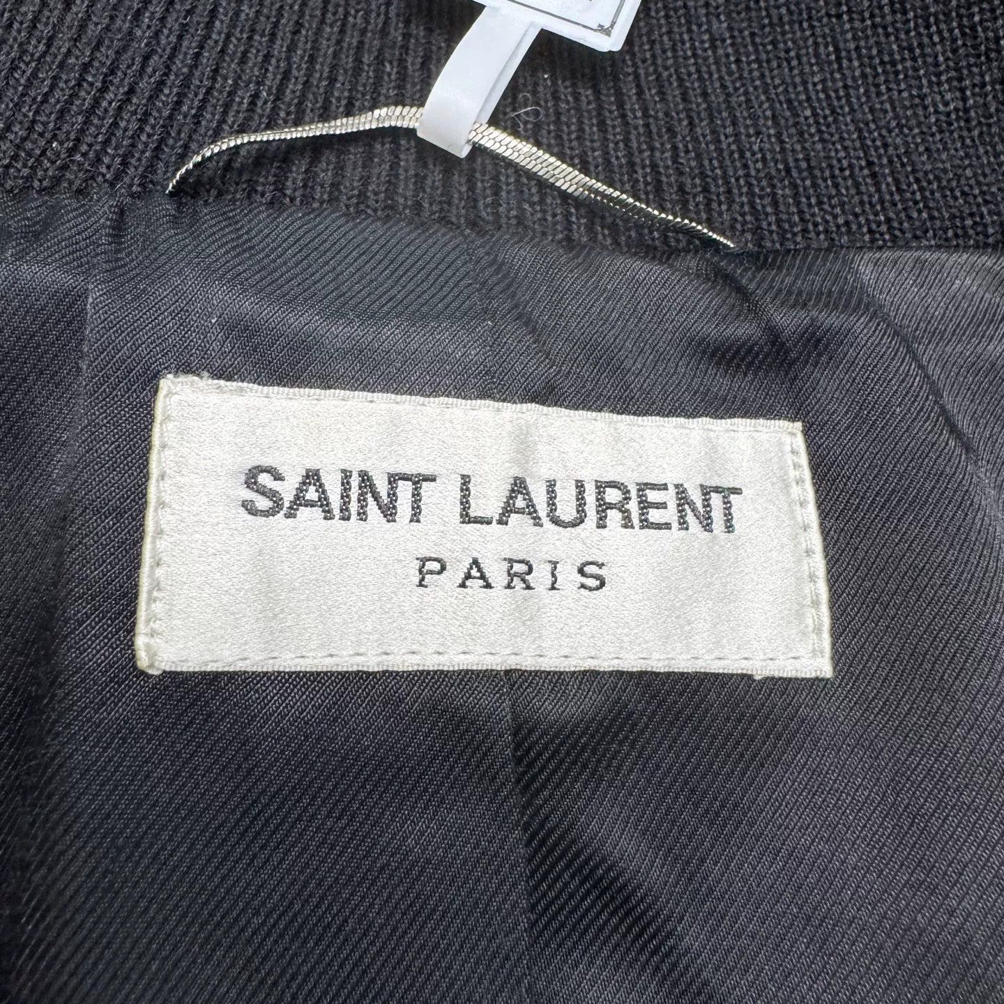 Saint Laurent Paris Saint Laurent Leather Trim Wool Varsity Jacket Size L Size US L / EU 52-54 / 3 - 3 Thumbnail