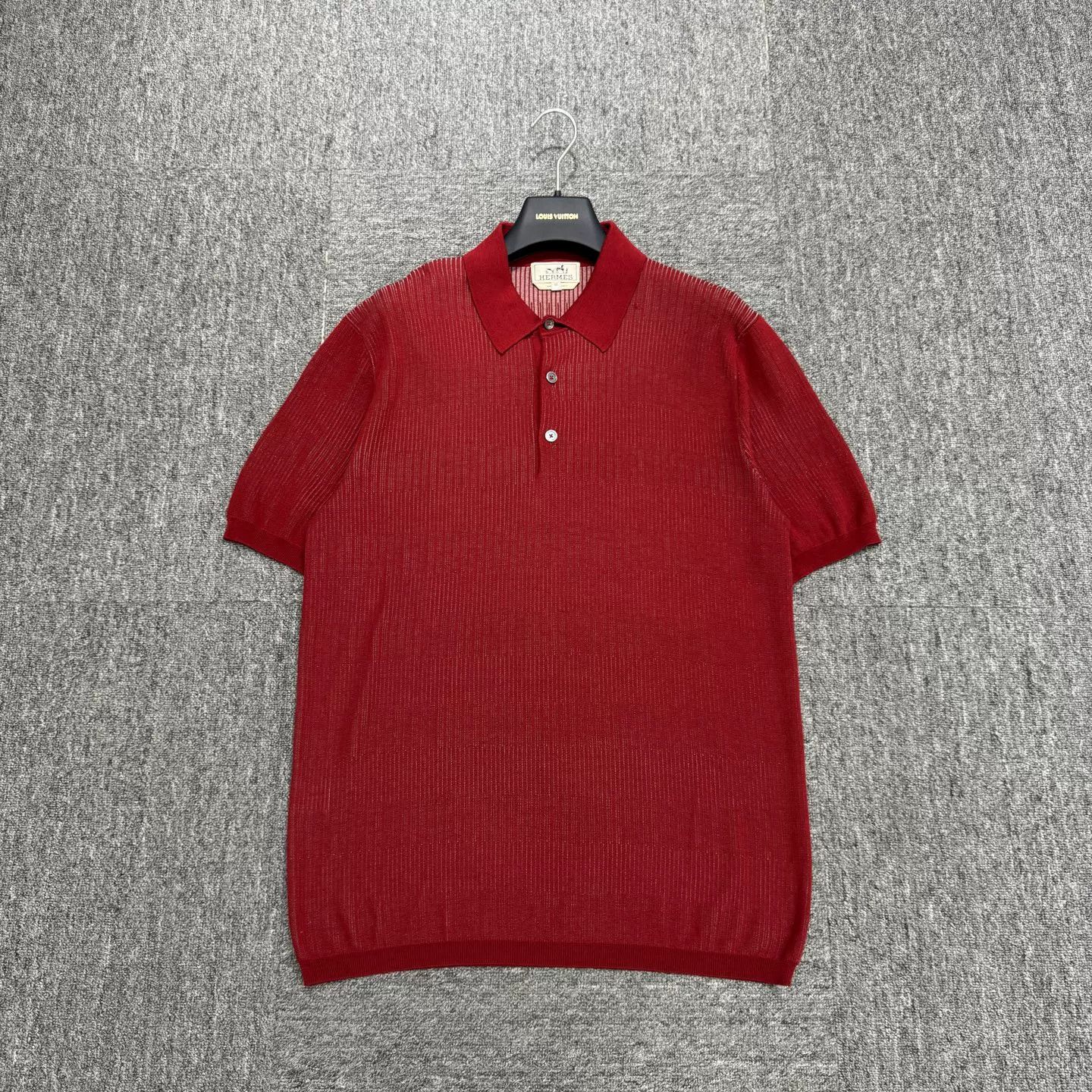 Hermes Hermès Red Cotton Knit Polo Size M Size US M / EU 48-50 / 2 - 2 Thumbnail